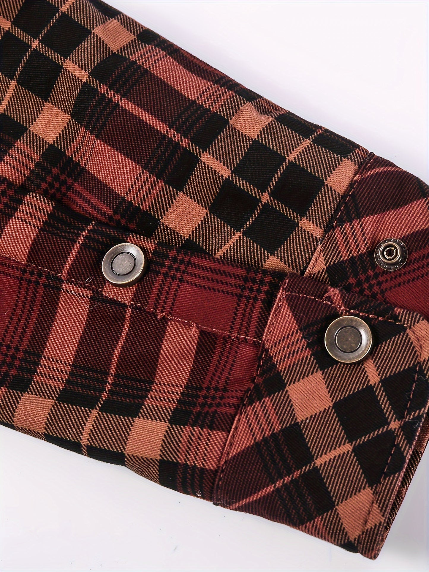 Men's Plaid Sherpa-Lined Hooded Jacket, Casual Style, Button Down Cozy Fleece Winter Coat, Warm Fashion Outerwear