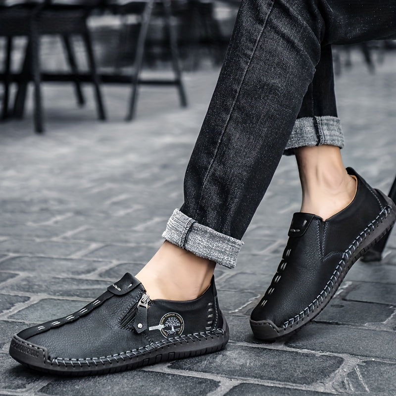 Men's Vintage Lightweight Breathable Handmade Loafer Shoes For Outdoor