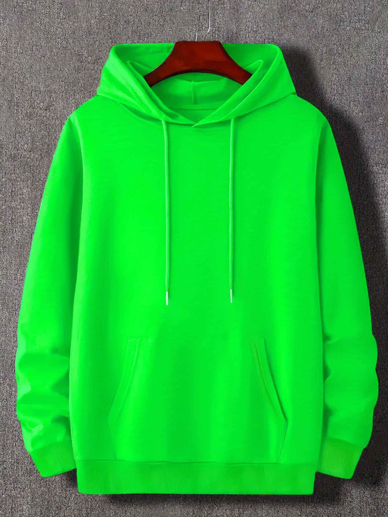 Solid Color Hoodies For Men, Men's Casual Hooded Sweatshirt With Kangaroo Pocket For Spring Fall, As Gifts