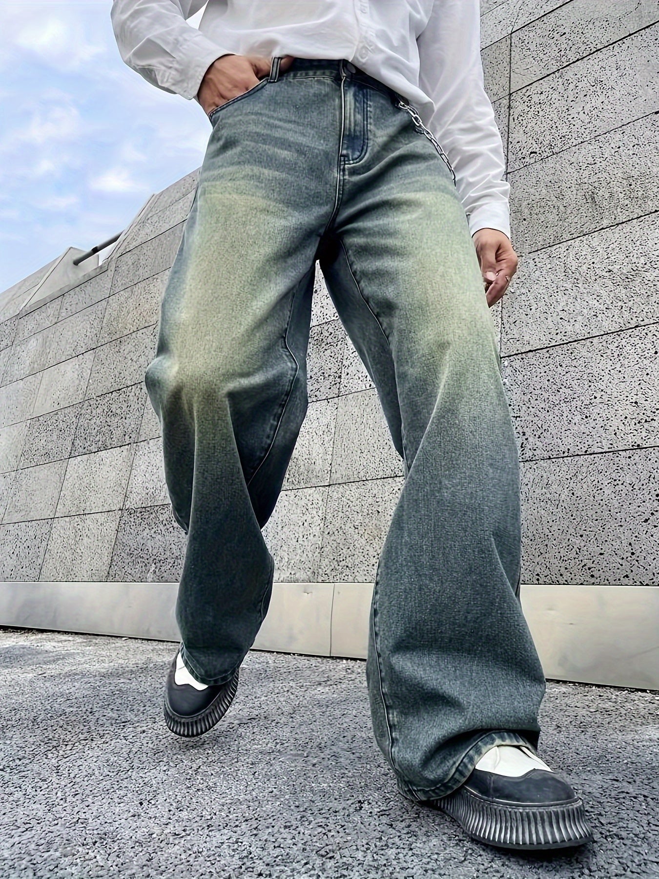 Premium Mens Washed Denim Jeans - Comfortable Cotton Blend, Straight Leg, Stylish Pockets - Perfect for Outdoor Adventures & Everyday Wear - A Durable, Fashionable Gift Choice