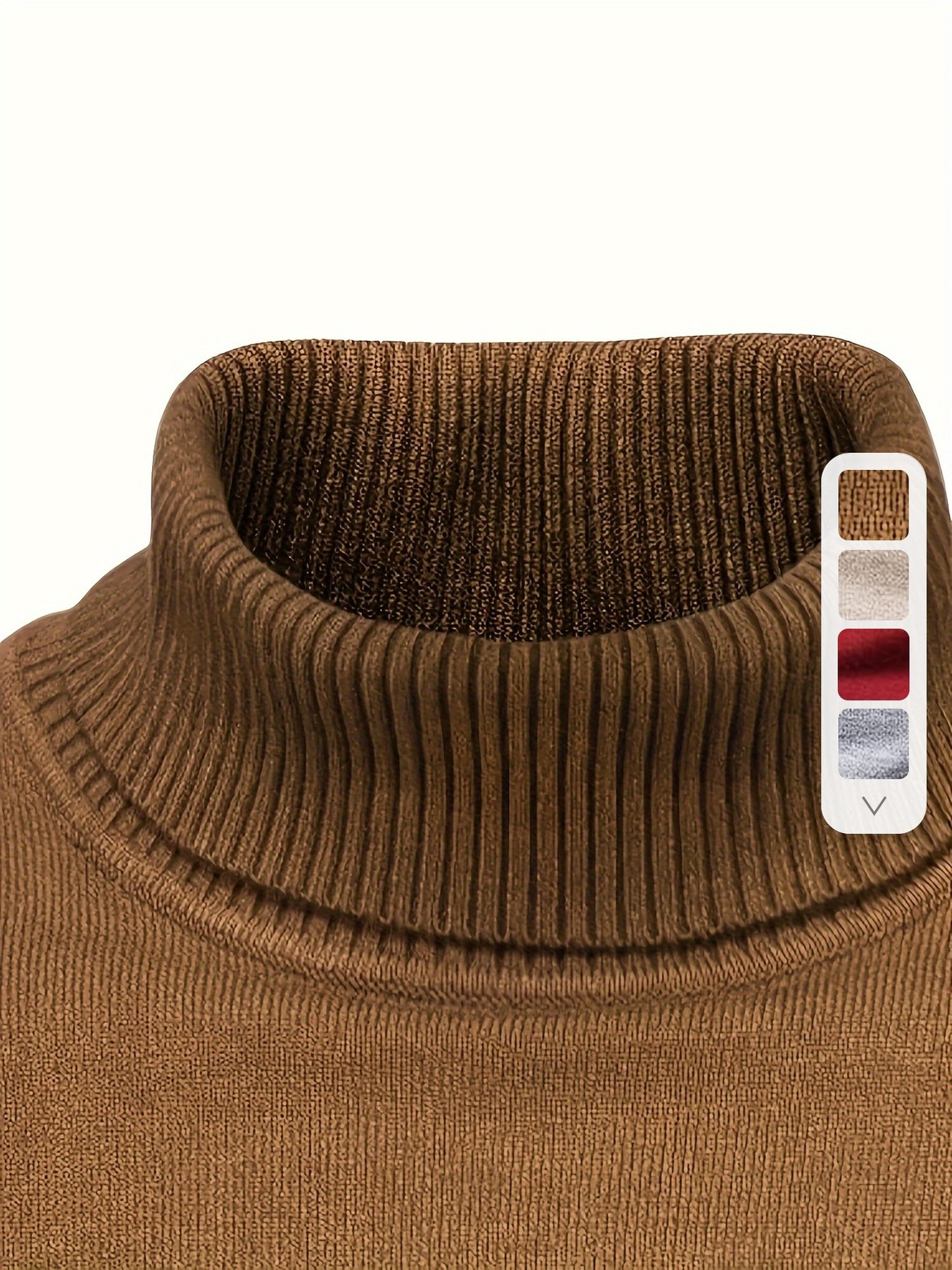 All Match Knitted Sweater, Men's Casual Warm Slightly Stretch Lapel Neck Pullover Sweater For Men Fall Winter