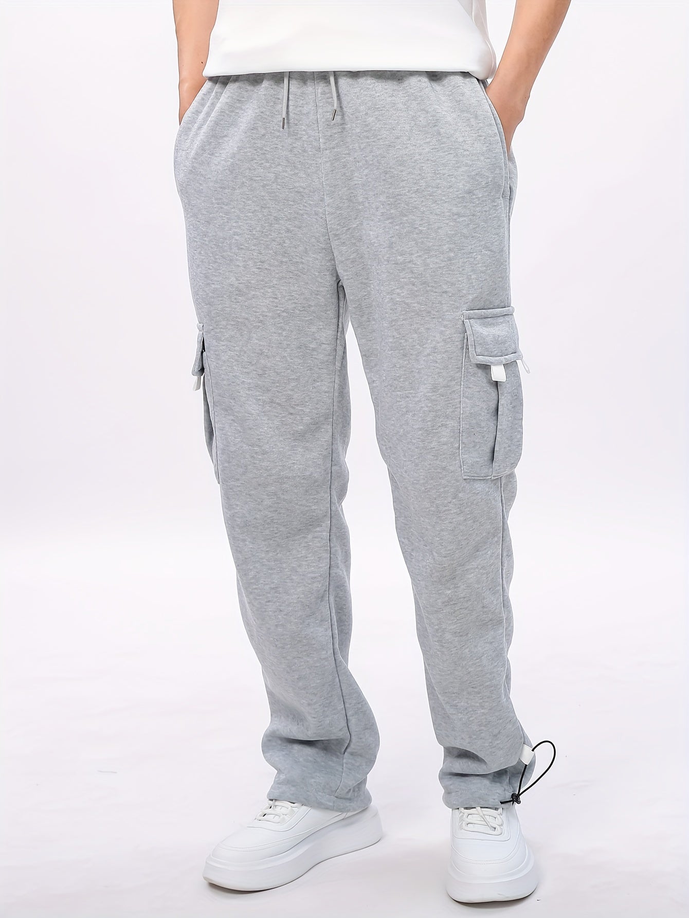 Mens Comfortable & Stylish Cargo Jogger Pants - Spacious Multi Pockets for Everyday Fashion & Sports Lounge Wear