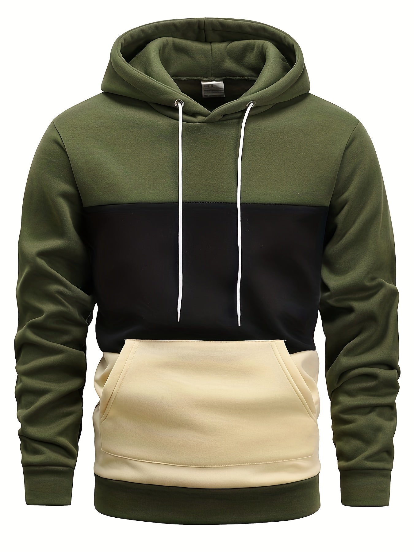 FORUWISH  -  Stylish Men's Color Block Pullover Hoodie with Graphic Design - Kangaroo Pocket Streetwear Perfect for Winter and Fall, Great Gift Idea