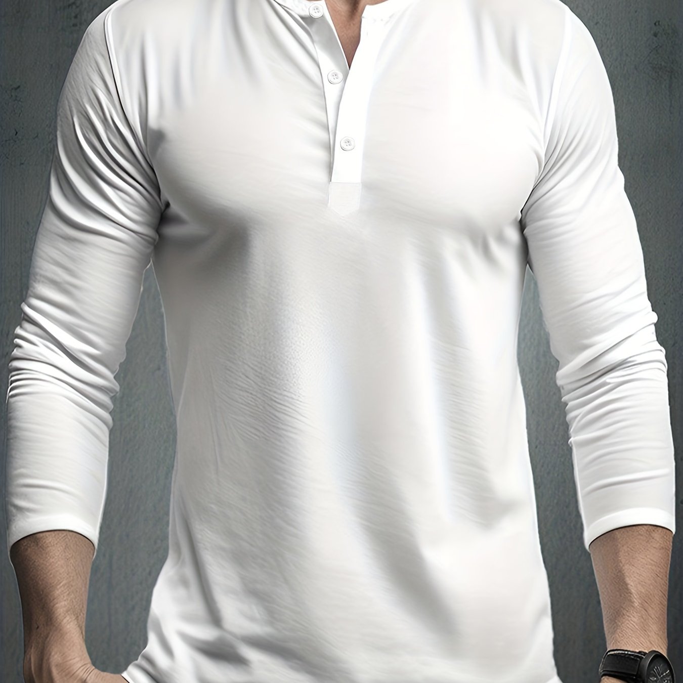 FORUWISH  -  Premium Mens Long Sleeve Henley T-Shirt - Stylish Casual Wear for Spring & Fall - Comfortable & Versatile for Outdoor & Indoor Adventures