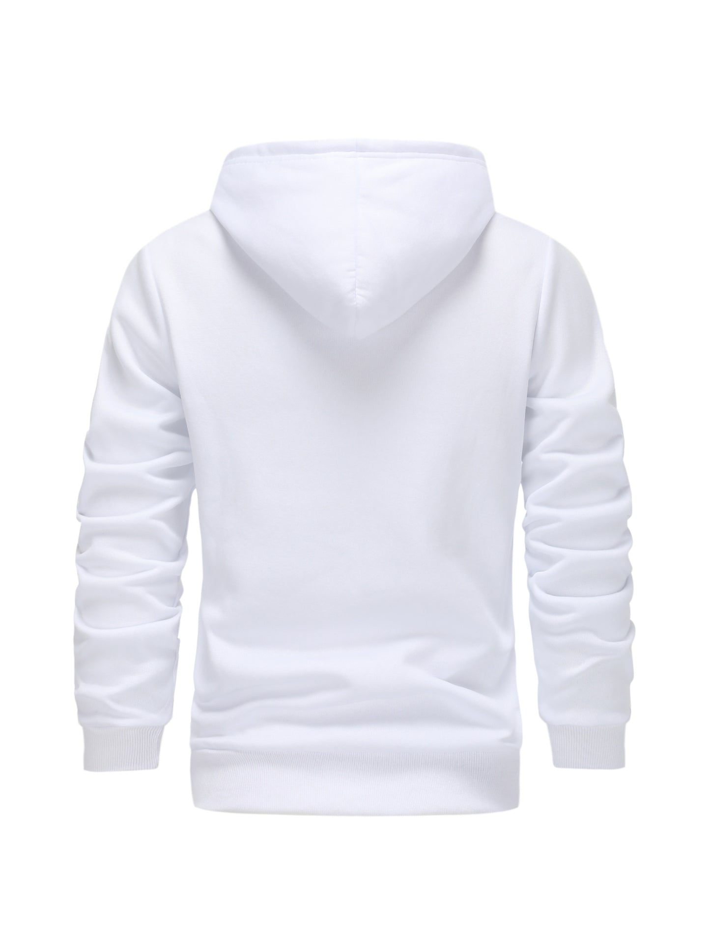 Long Sleeve Men's Casual Hoodie with Kangaroo Pocket, Drawstring and Zipper