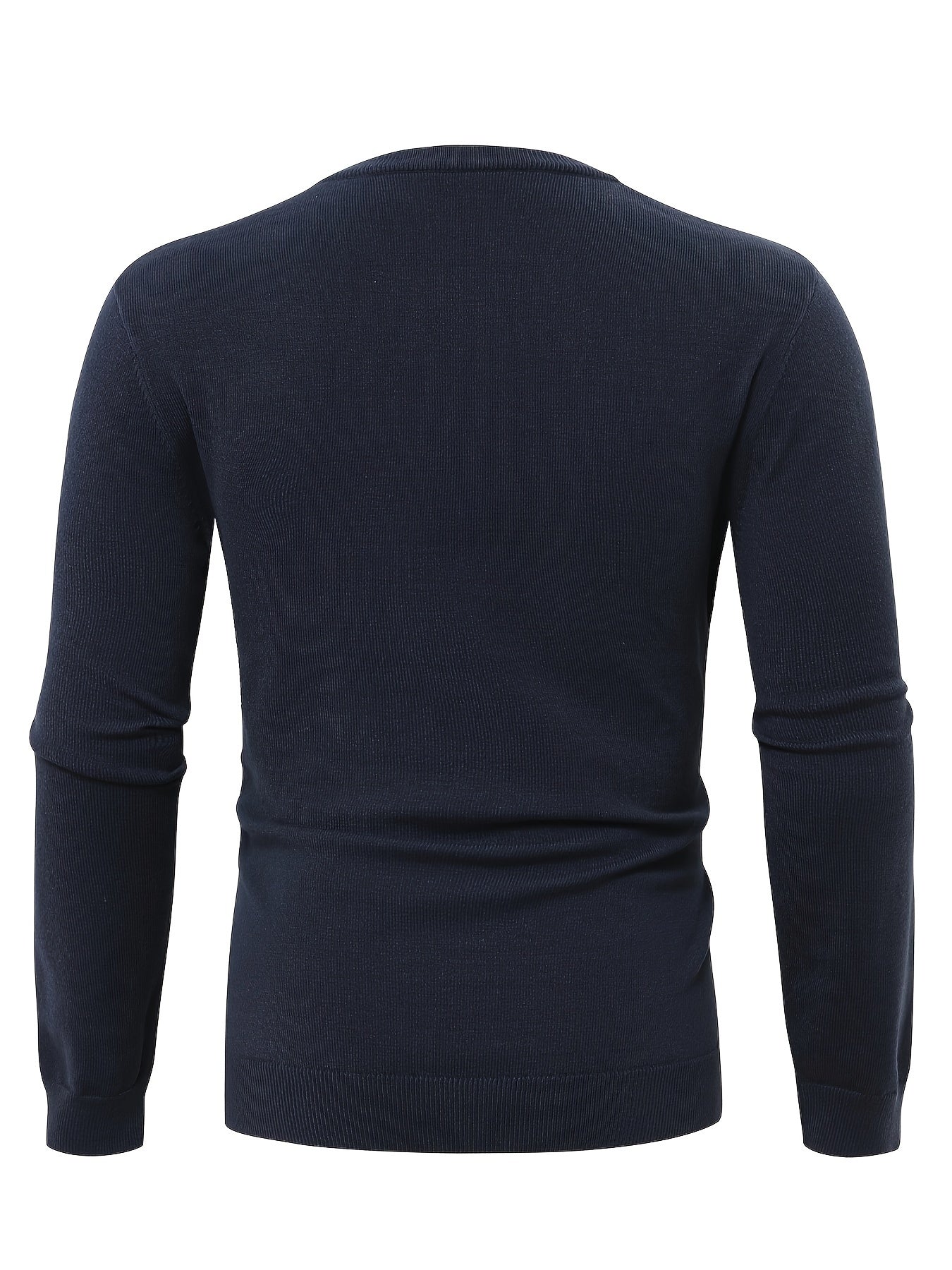 Men's Slim-fit Crew Neck Sweater - Soft Solid Knitted Pullover for Casual Fall and Winter Wear with Long Sleeve