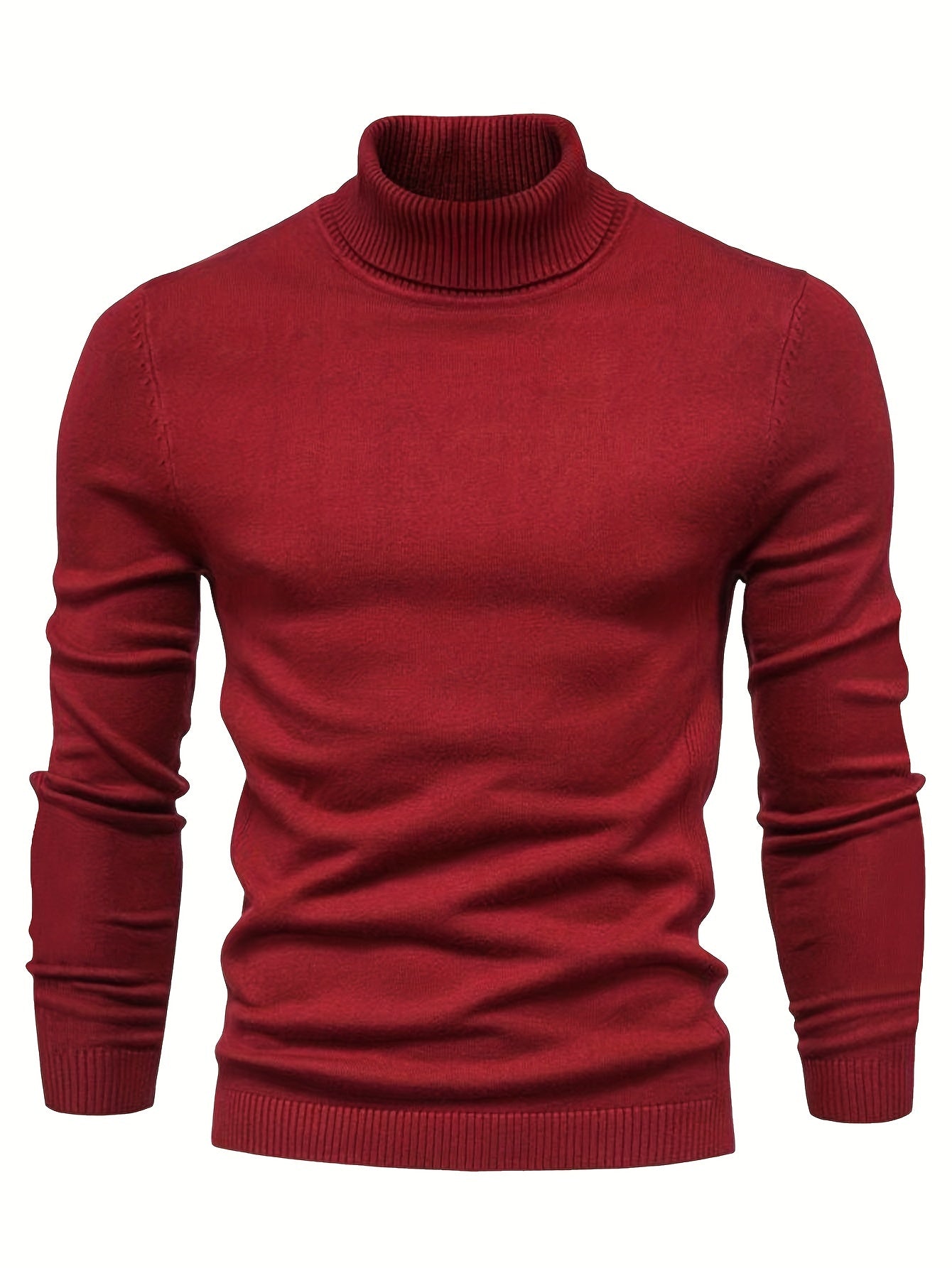 All Match Knitted Sweater, Men's Casual Warm Slightly Stretch Lapel Neck Pullover Sweater For Men Fall Winter