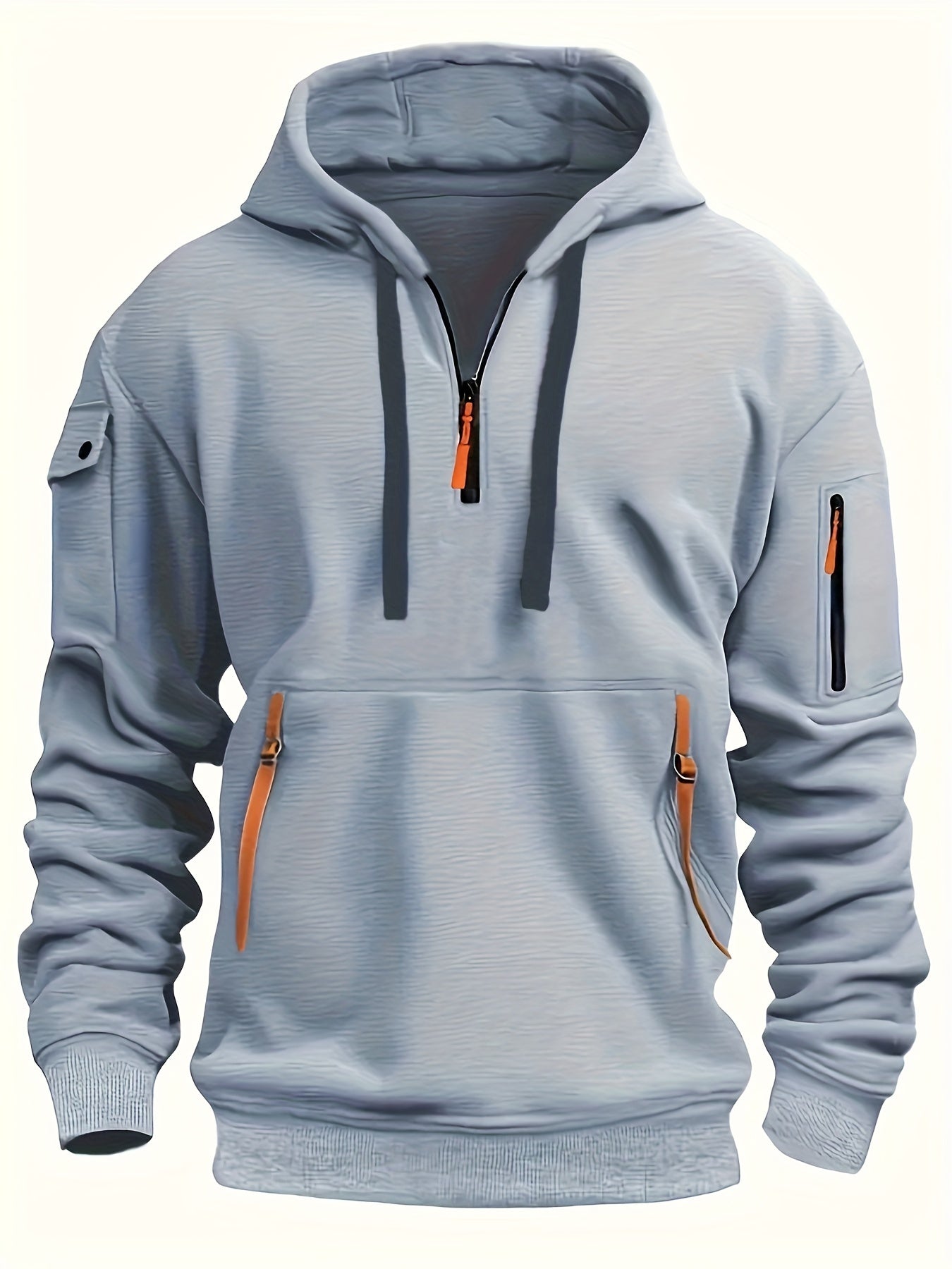 Stylish Men's Comfort Fit Hoodie - Casual Sports Pullover with Zippered Pockets, Soft Fleece Lining, and Relaxed Fit for Everyday Wear