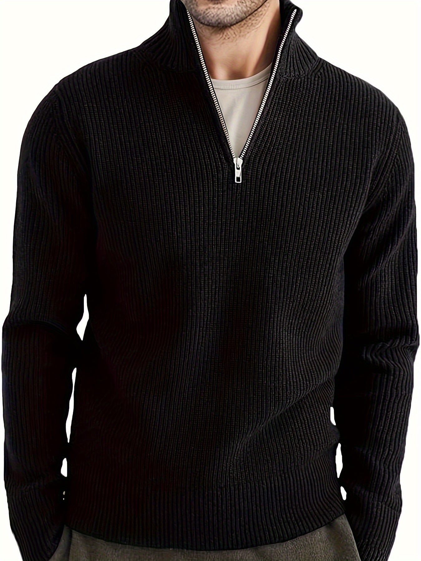 Plus Size Mens Cozy Pullover - Soft and Cozy Solid Knit Construction - Perfect for Spring and Fall Seasons, Versatile and Timeless Design