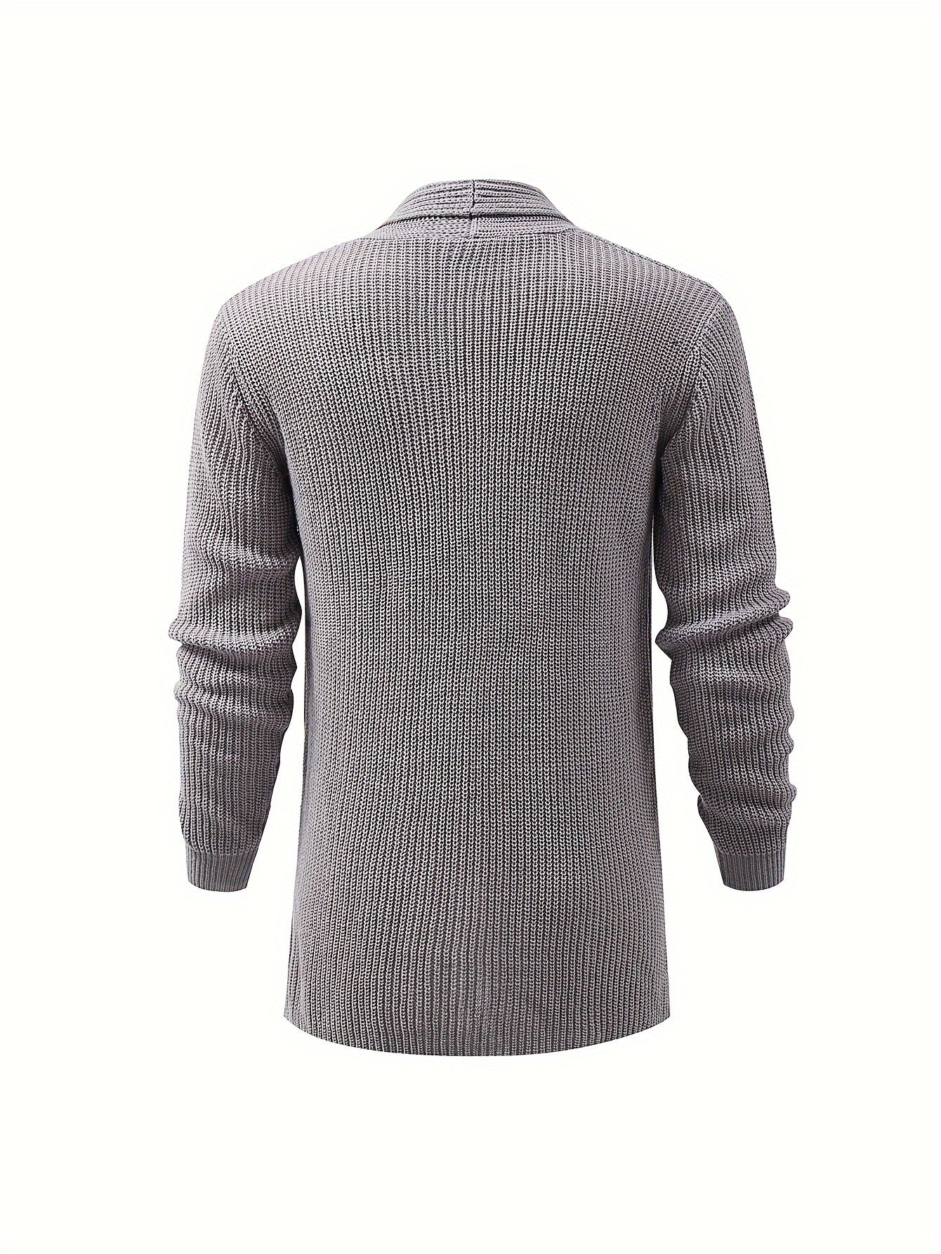 Classic Style Men's Autumn And Winter Long Sleeve And Open Placket Knit Solid Cardigan, Chic And Trendy Tops For Daily And Outdoors Leisurewear