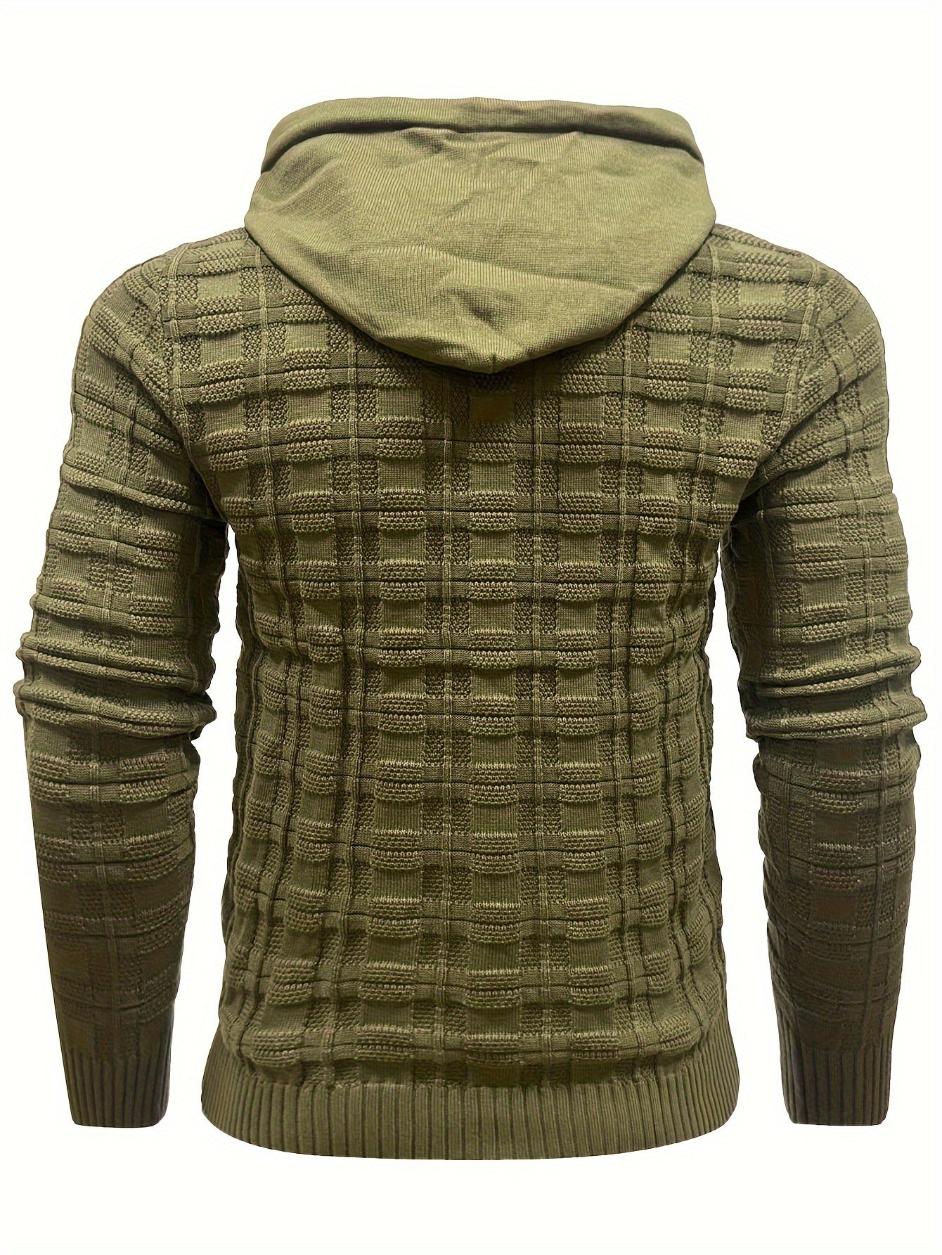 Cozy Plaid Hooded Sweater for Men - Commuter-Friendly, Sports-Inspired Outerwear - Soft, Breathable, and Warm for Casual Daily Wear