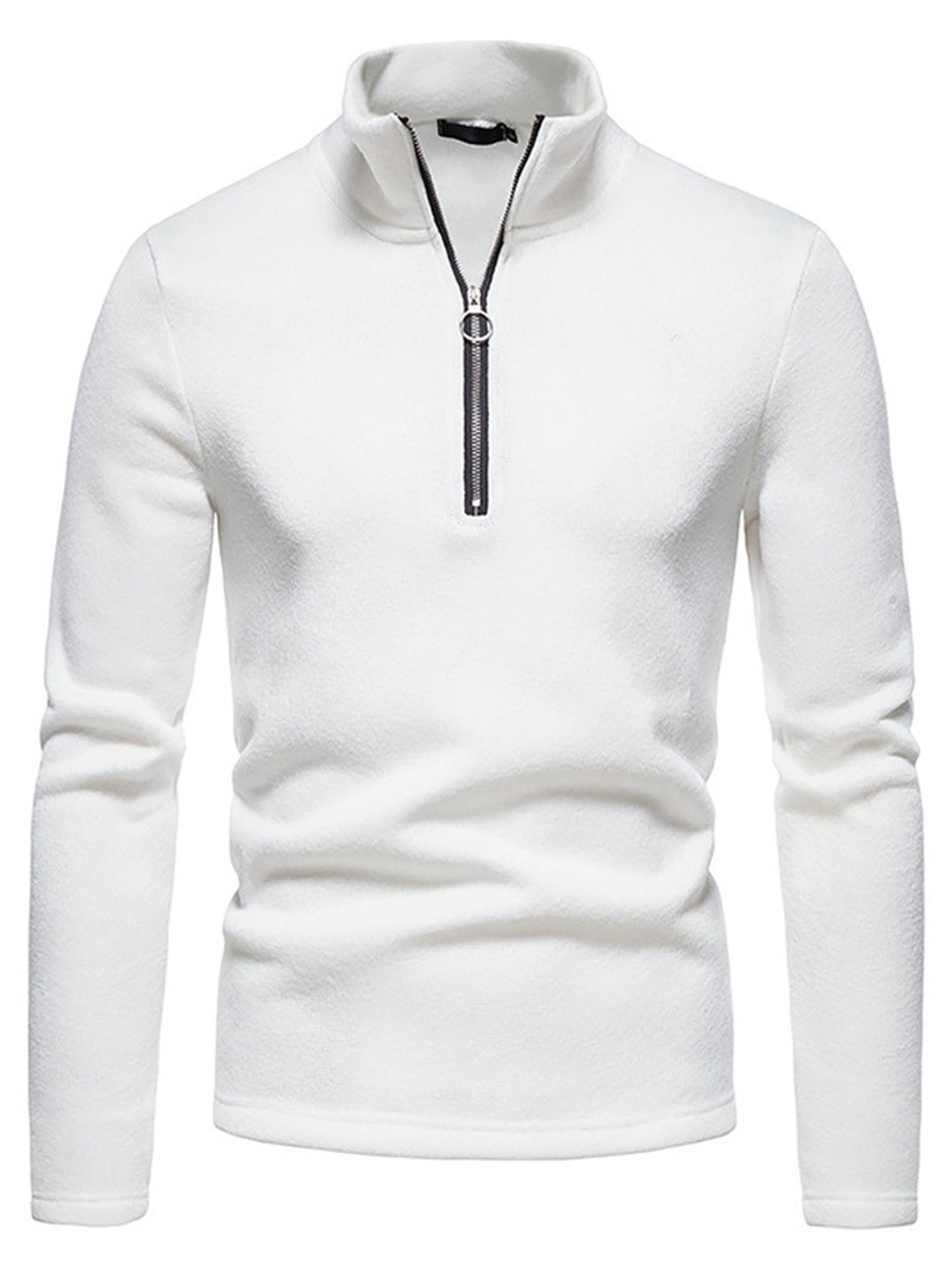 Men's Stylish Half-Zip Stand Collar Solid Sweatshirt - Active Sweatshirts for Spring and Fall - Long Sleeve, Comfortable, Versatile Tops for Casual Wear