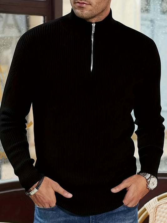 Plus Size Mens Cozy Pullover - Soft and Cozy Solid Knit Construction - Perfect for Spring and Fall Seasons, Versatile and Timeless Design