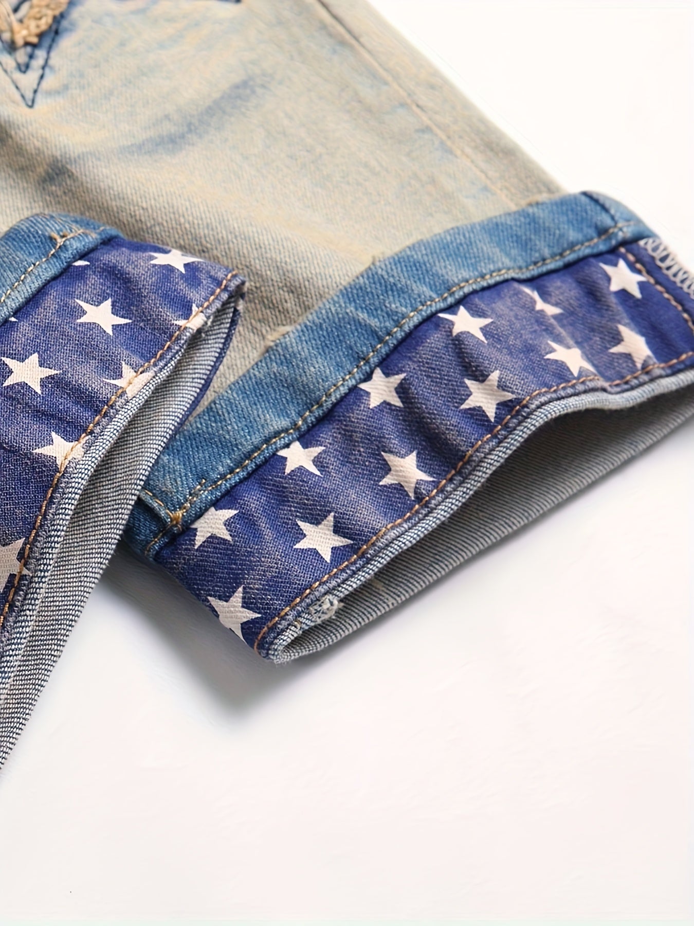 Men's Vintage Style Denim Pants With Star Pattern, All-season Trendy Jeans For Male, Stylish Casual Clothing