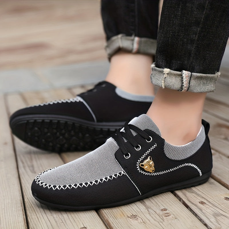 Stylish Men's Derby Shoes - Lace-up Front, Breathable, Comfortable Walking Sneakers for Casual Outings - Premium Quality, Durable Outsole, Easy Slip-on Design