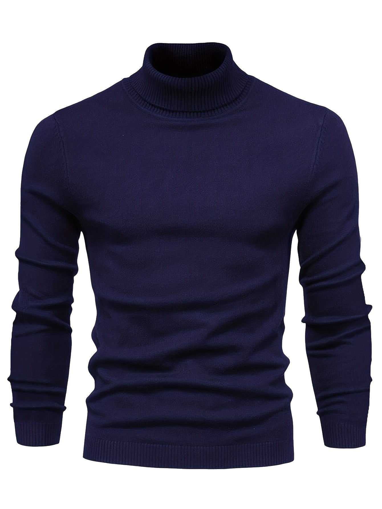 All Match Knitted Sweater, Men's Casual Warm Slightly Stretch Lapel Neck Pullover Sweater For Men Fall Winter