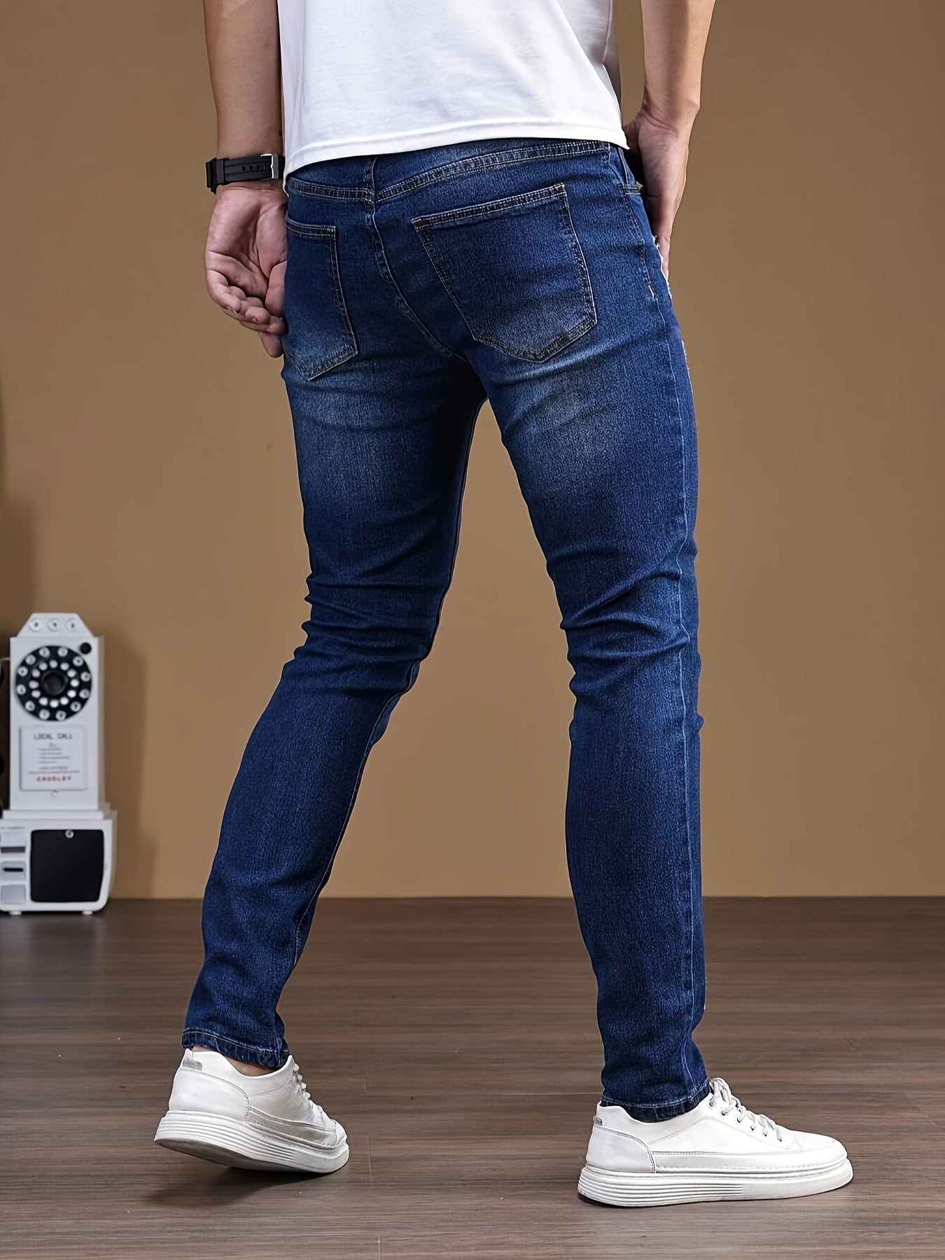 FORUWISH  -  Slim Fit Men's Fashion Ripped Jeans, Casual Distressed Denim Pants with Pockets for Trendy Streetwear