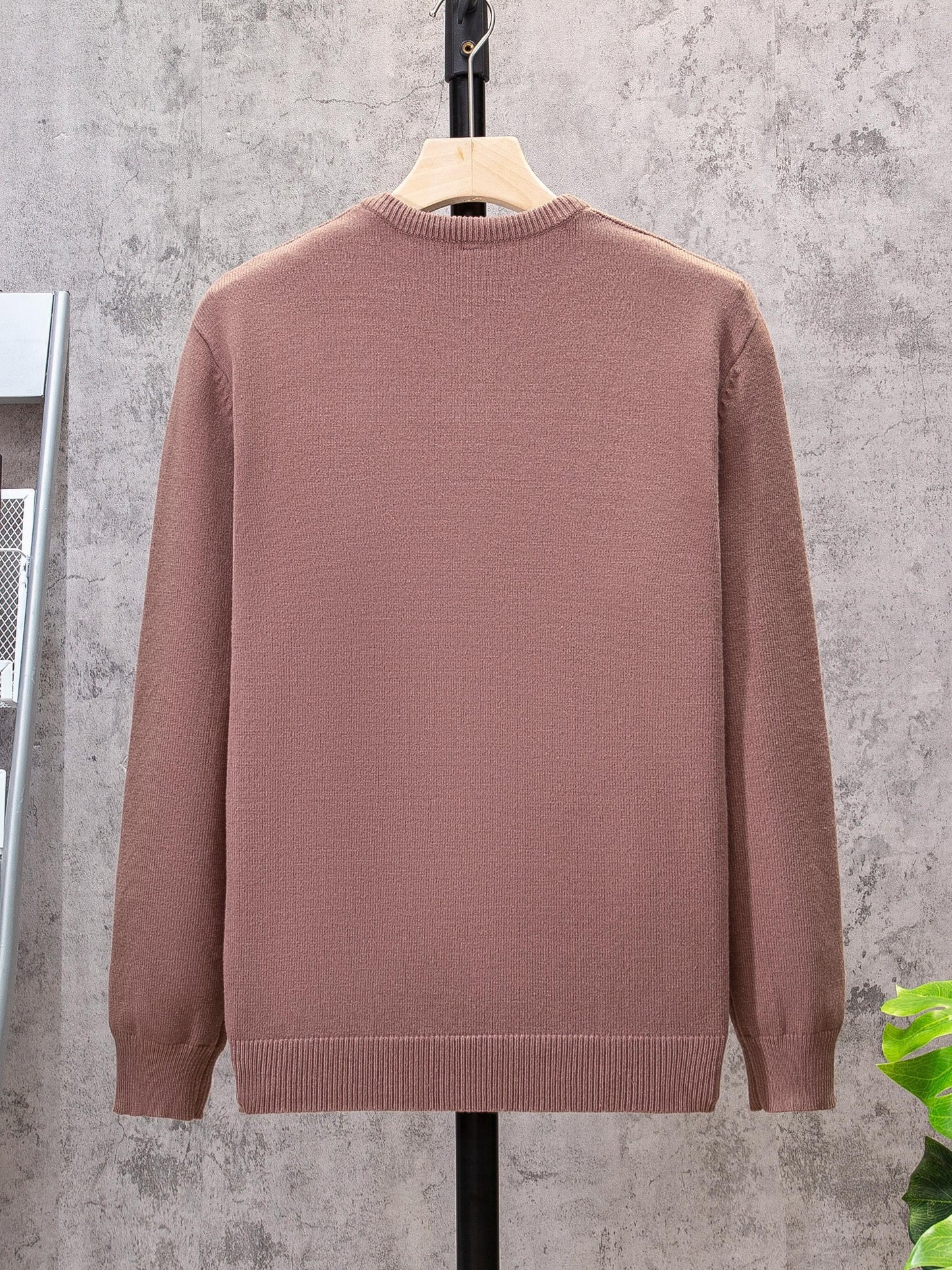 All Match Knitted Solid Sweater, Men's Casual Warm Slightly Stretch V Neck Pullover Sweater For Men Fall Winter