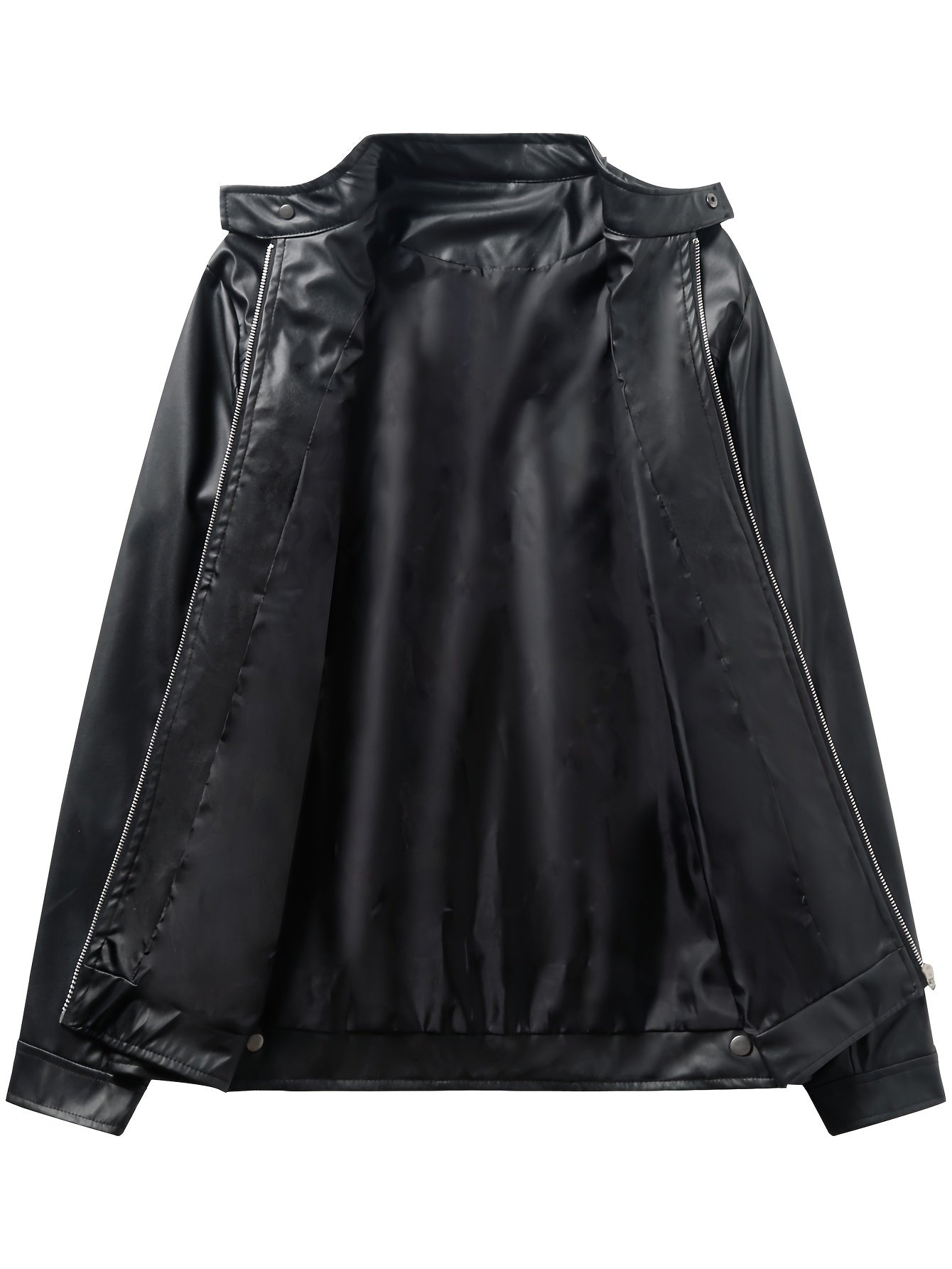 Men's PU Leather Biker Jacket For Spring Fall