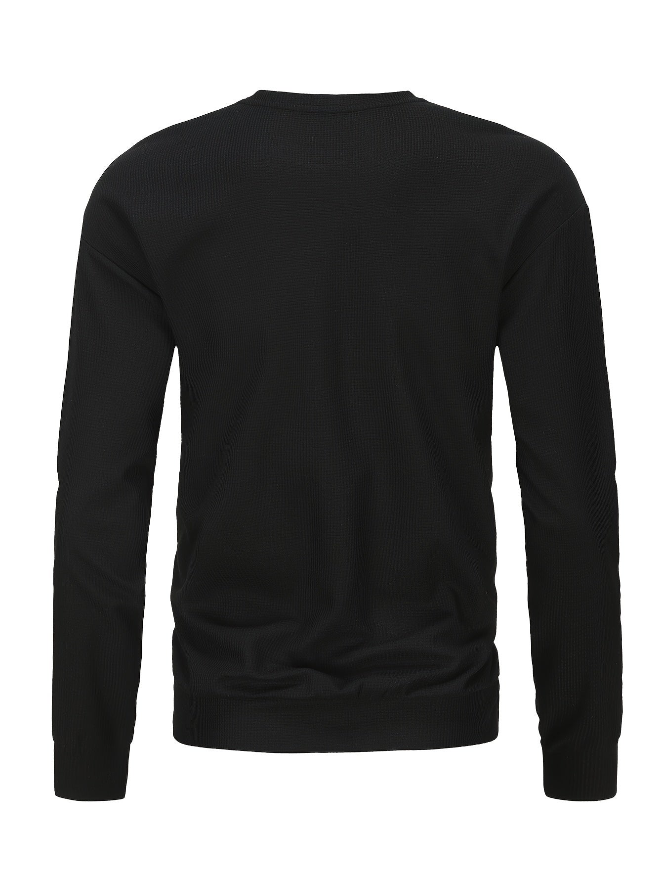 Men's Casual Crew Neck Sweatshirt - Comfortable, Breathable Knit, Durable Solid Color Top for Easy Outdoor Style