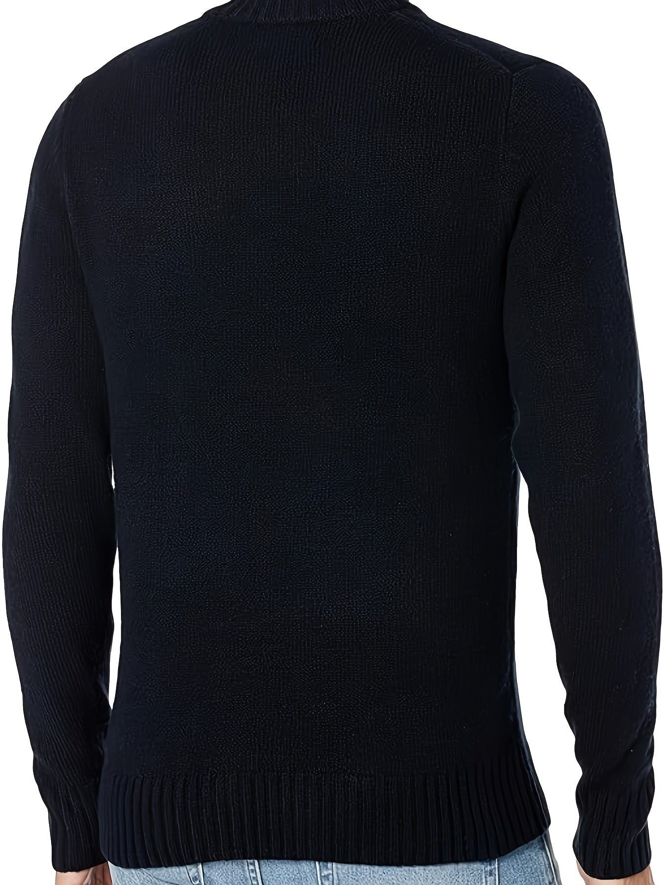 Plus Size Men's Cozy Solid Turtleneck Sweater - Soft, Breathable, Casual Fashion Knit Pullover for Fall and Winter - Warm, Comfortable Clothing for Males with Relaxed Fit