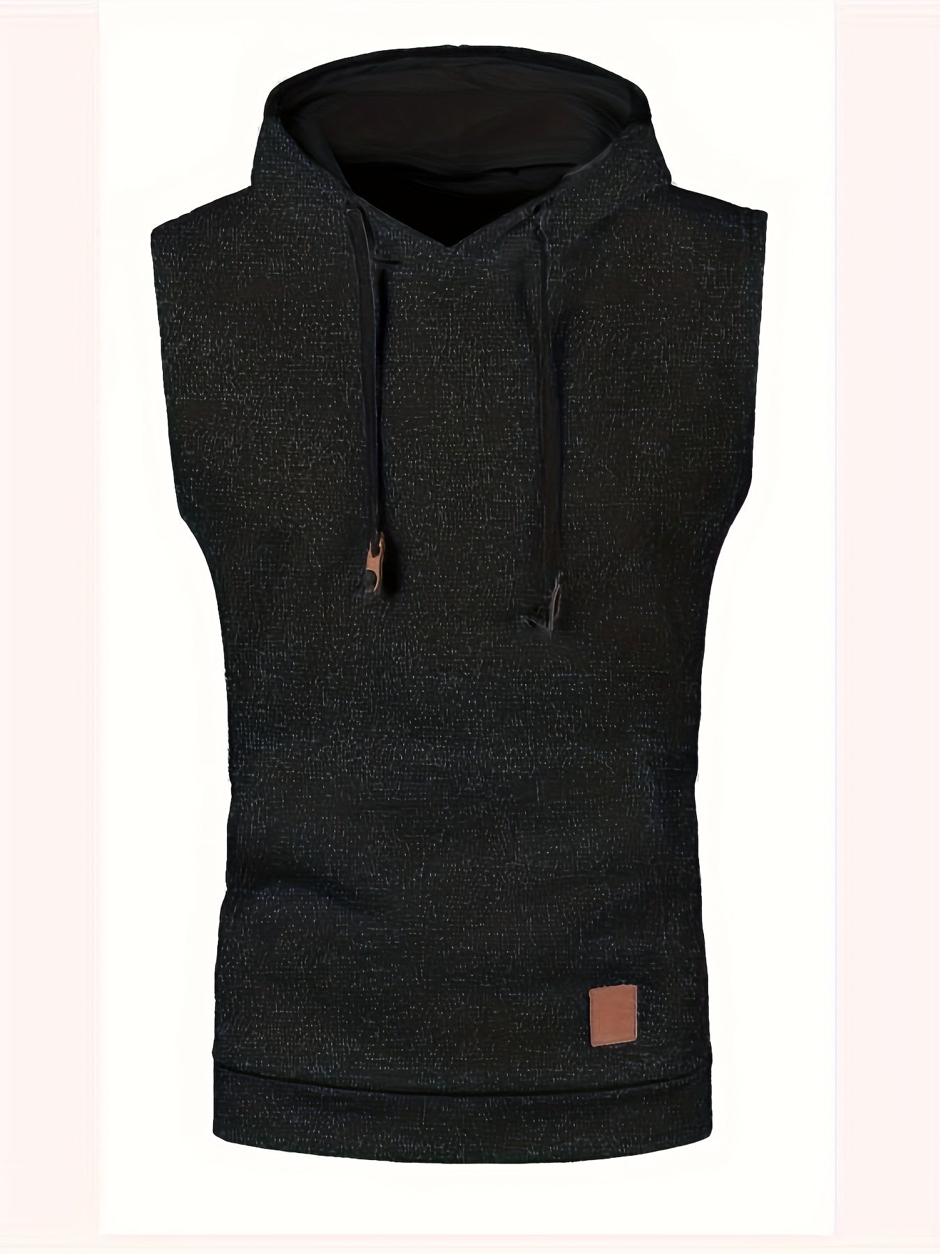 Elegant Hooded Mid Stretch Vest, Men's Casual Vintage Style Sleeveless Sweater Vest For Fall Winter