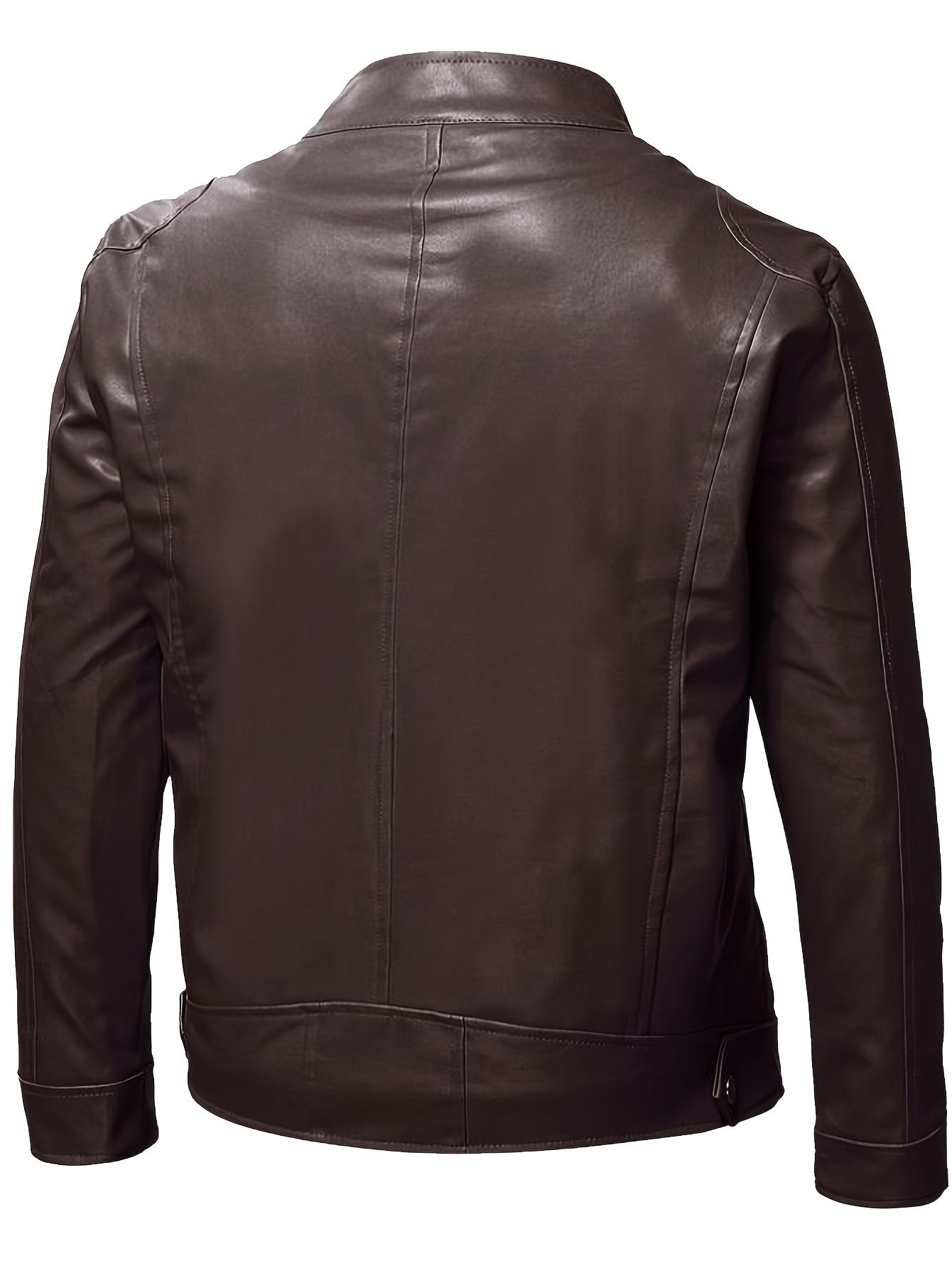 Men's PU Leather Biker Jacket For Spring Fall