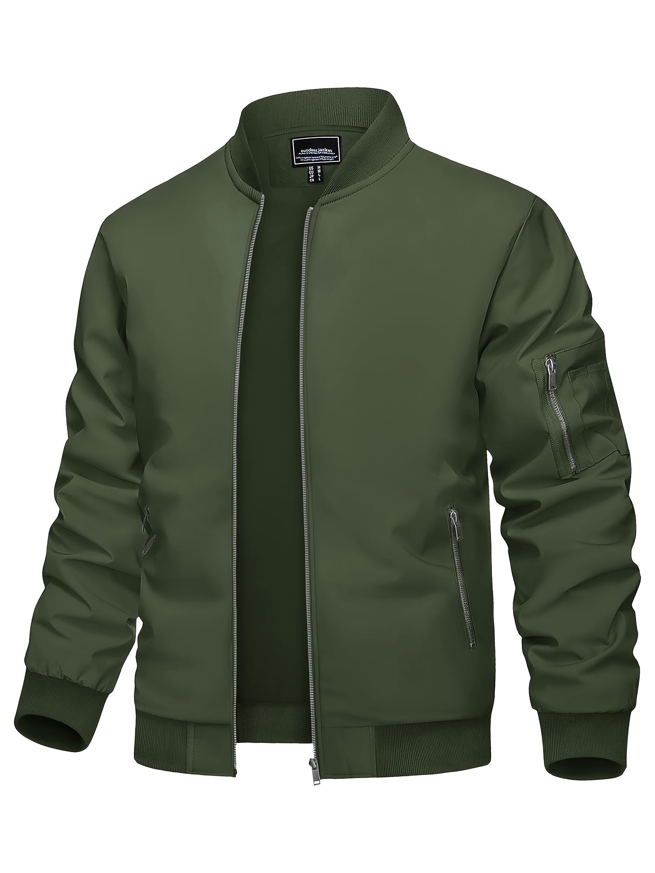 Men's Classic Thermal Bomber Jacket - Lightweight, Soft, Warm, and Windproof with Multi-Pockets, Stand Collar, and Zipper Closure - Perfect for Dating, Running, Party, Working, and Daily Wear in Spring and Fall Seasons