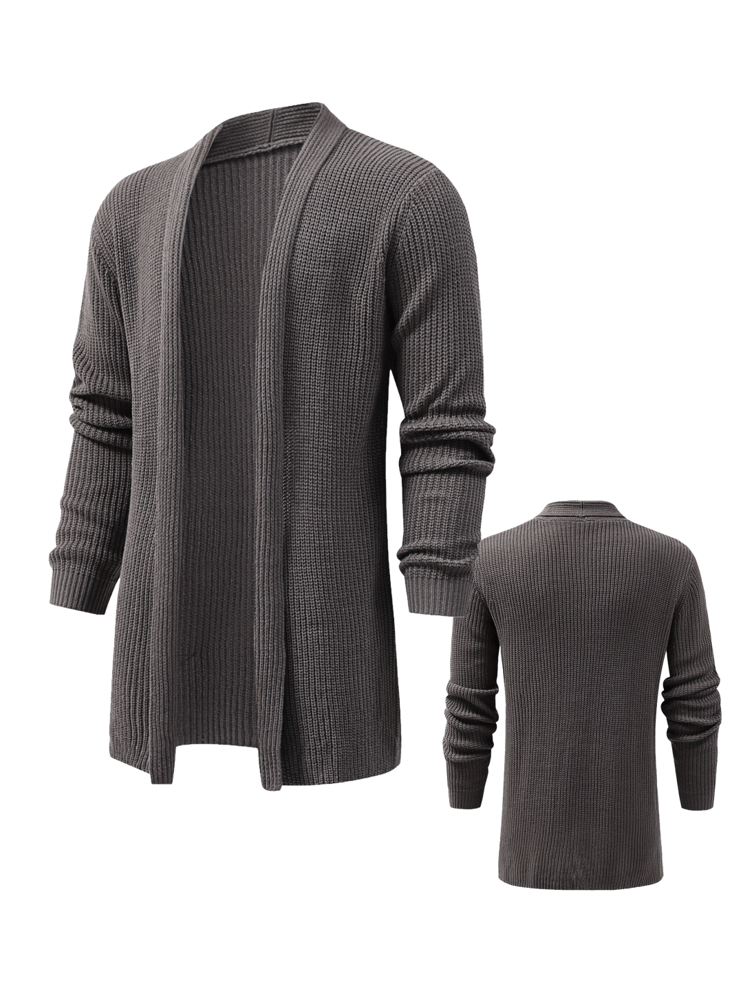 Classic Style Men's Autumn And Winter Long Sleeve And Open Placket Knit Solid Cardigan, Chic And Trendy Tops For Daily And Outdoors Leisurewear