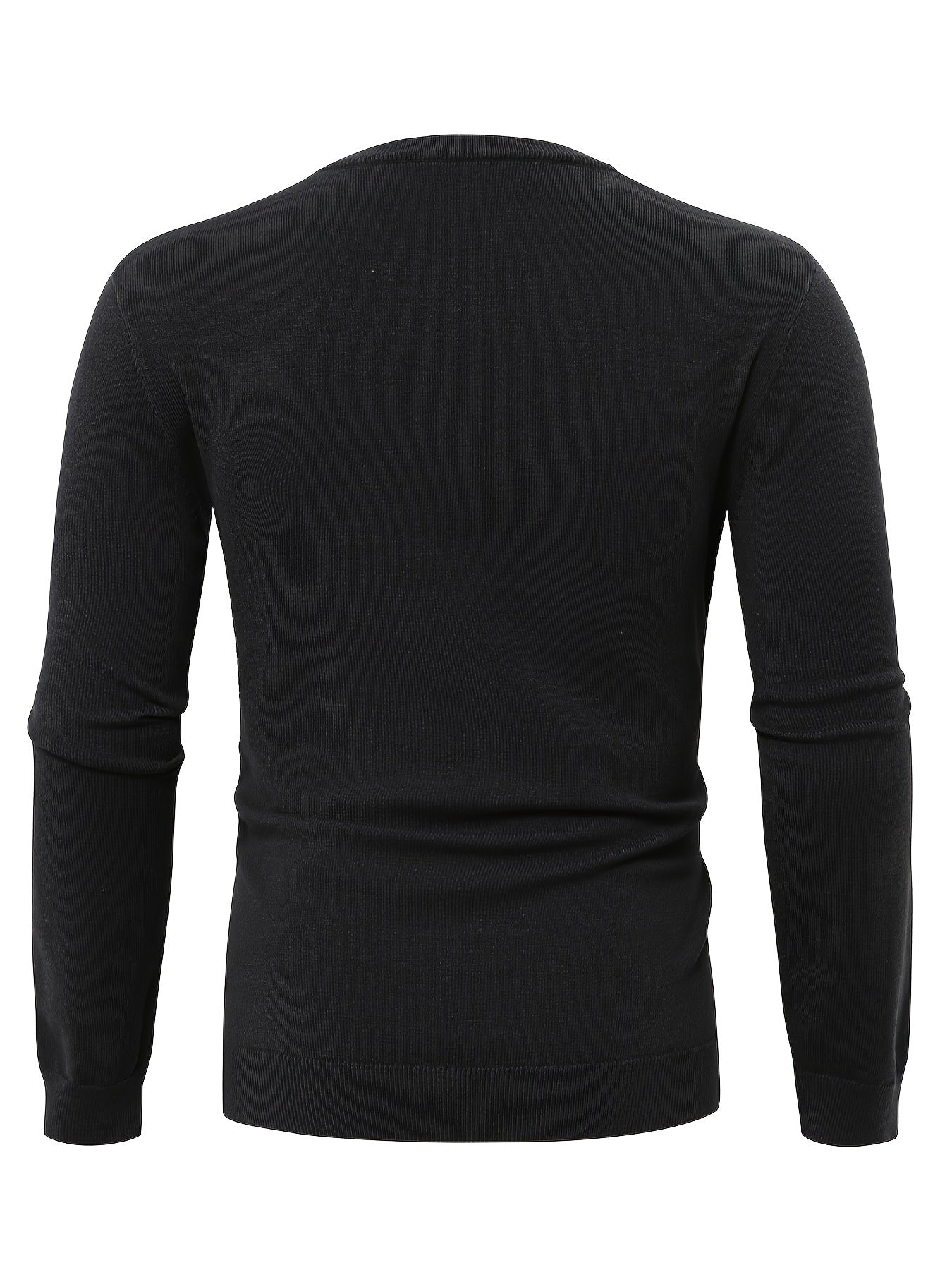 Men's Slim-fit Crew Neck Sweater - Soft Solid Knitted Pullover for Casual Fall and Winter Wear with Long Sleeve