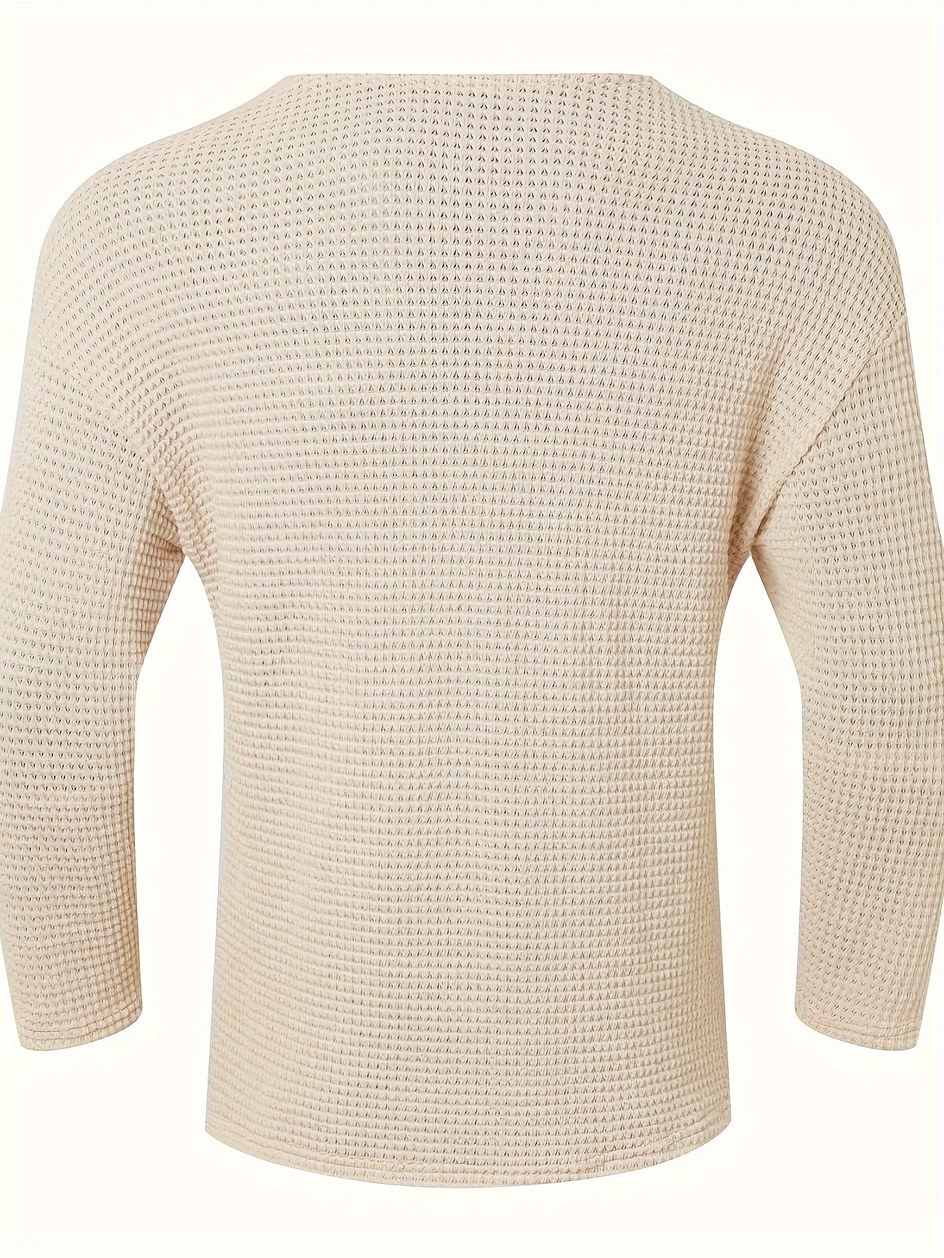 Men's Solid Knit V-neck Long Sleeve Sweater With Hollow Pieces, Chic And Trendy Tops For Spring And Autumn Daily And Holiday Leisurewear