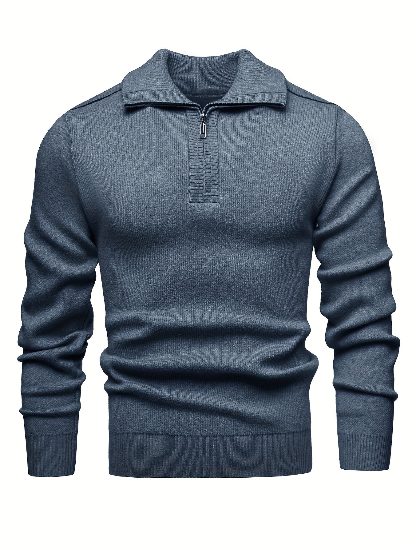 Men's Versatile Knit Sweater with 1/4 Zip Collar - Warm, Thick Pullover for Fall & Winter | Perfect for Casual Outings, Golf & Date Nights