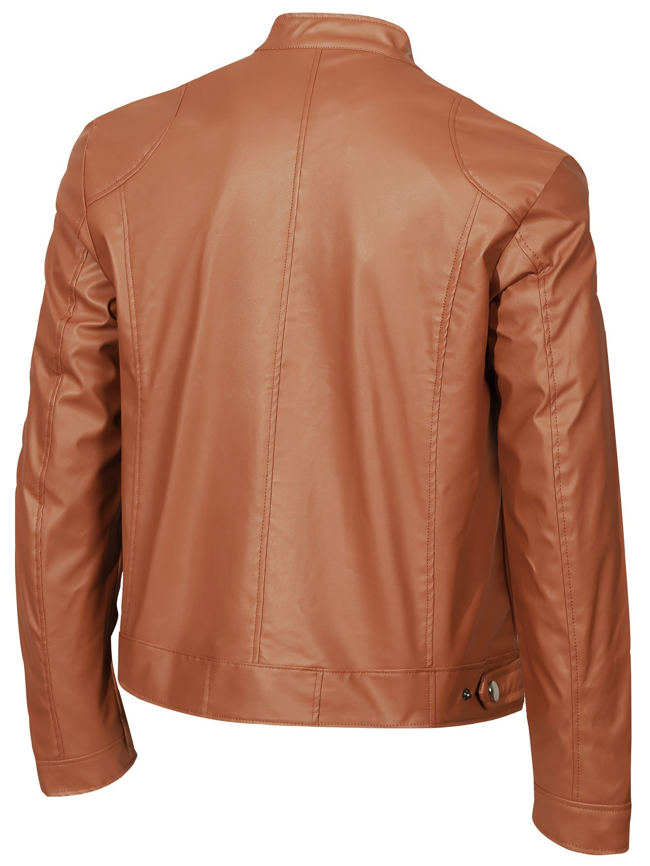 Men's PU Leather Biker Jacket For Spring Fall