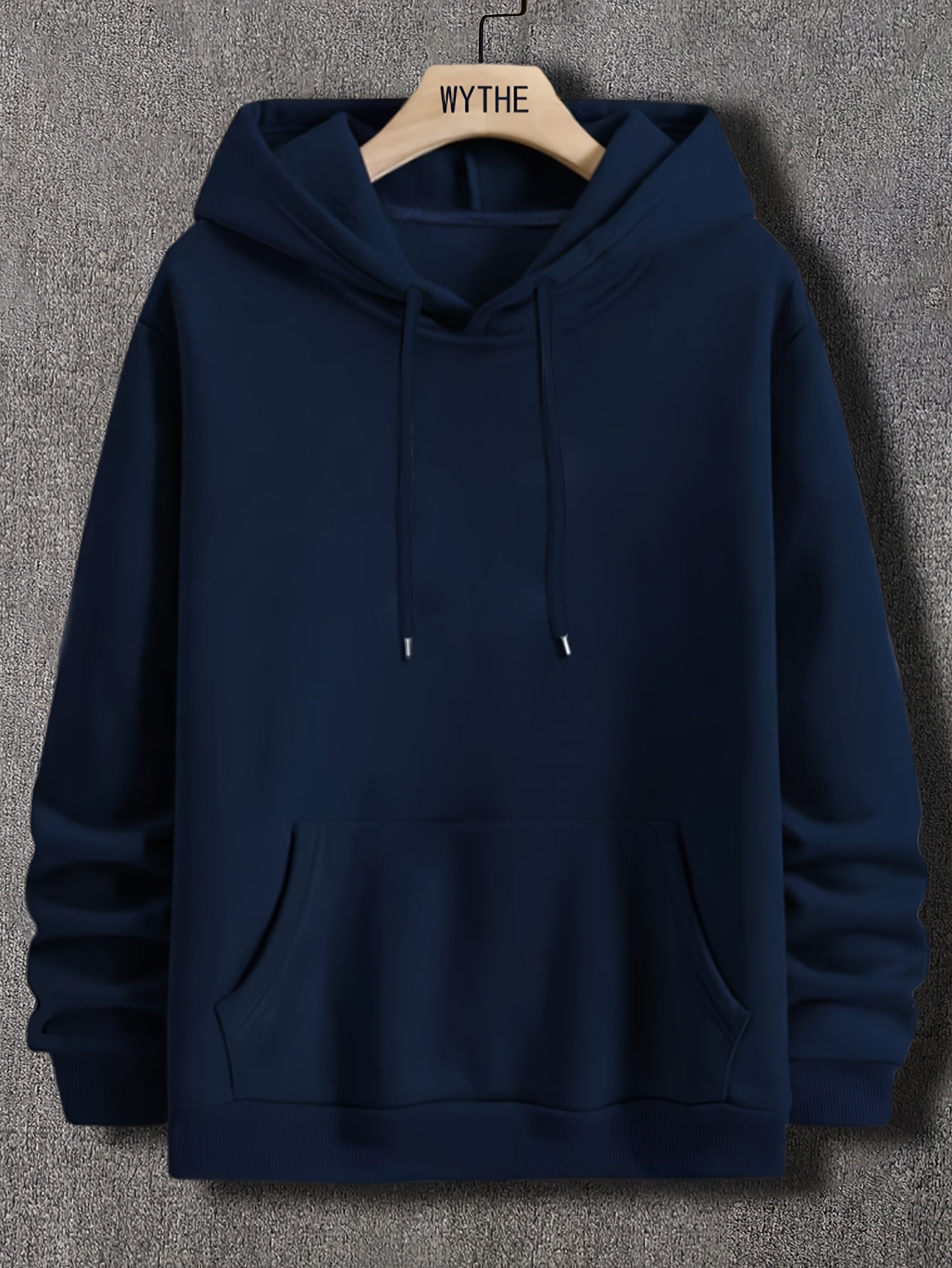 Solid Color Hoodies For Men, Graphic Hoodie With Kangaroo Pocket, Comfy Loose Drawstring Trendy Hooded Pullover, Mens Clothing For Autumn Winter