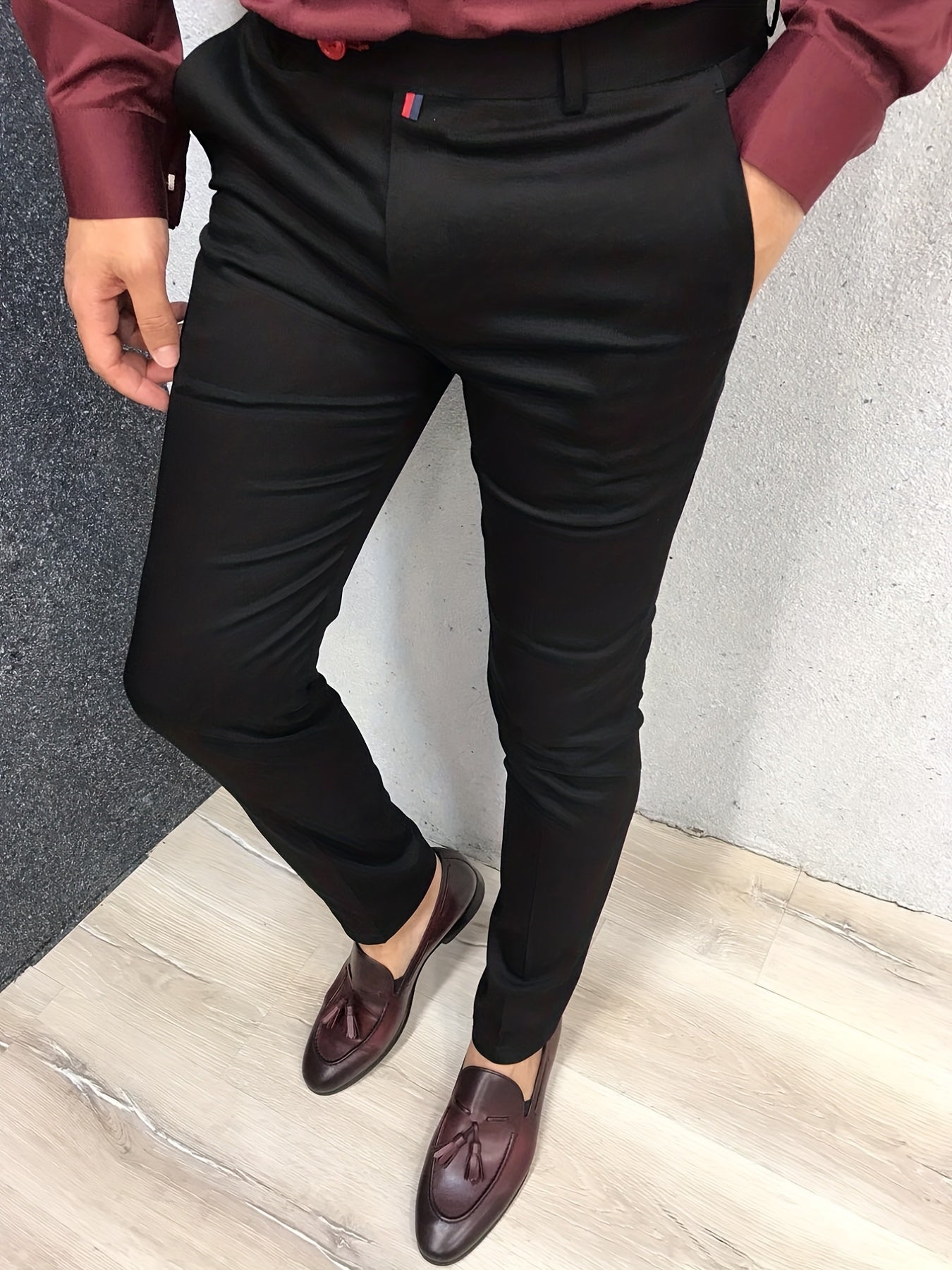 Timeless Slim Fit Elegant Dress Pants - Soft Slightly Stretch Fabric, Classic Design, Semi-Formal Solid Colors, Four-Season Versatility, Business Banquet Party Essential, Old Money Style, Comfortable Wear for Men