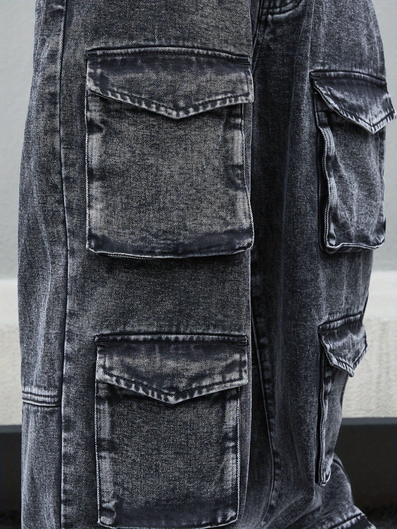 Men's Loose Fit Wide Leg Jeans With Pockets, Men's Stylish Comfy Denim Pants, Street Style Fashion