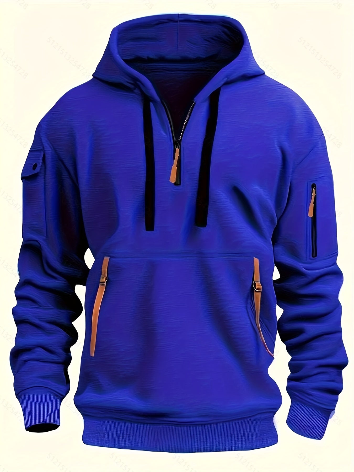 Stylish Men's Comfort Fit Hoodie - Casual Sports Pullover with Zippered Pockets, Soft Fleece Lining, and Relaxed Fit for Everyday Wear