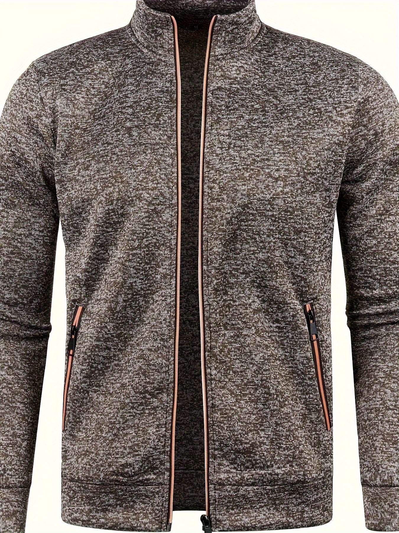 Elegant Mid Stretch Cardigan, Men's Casual Full Zip Up Cardigan Sweater Coat For Fall Winter