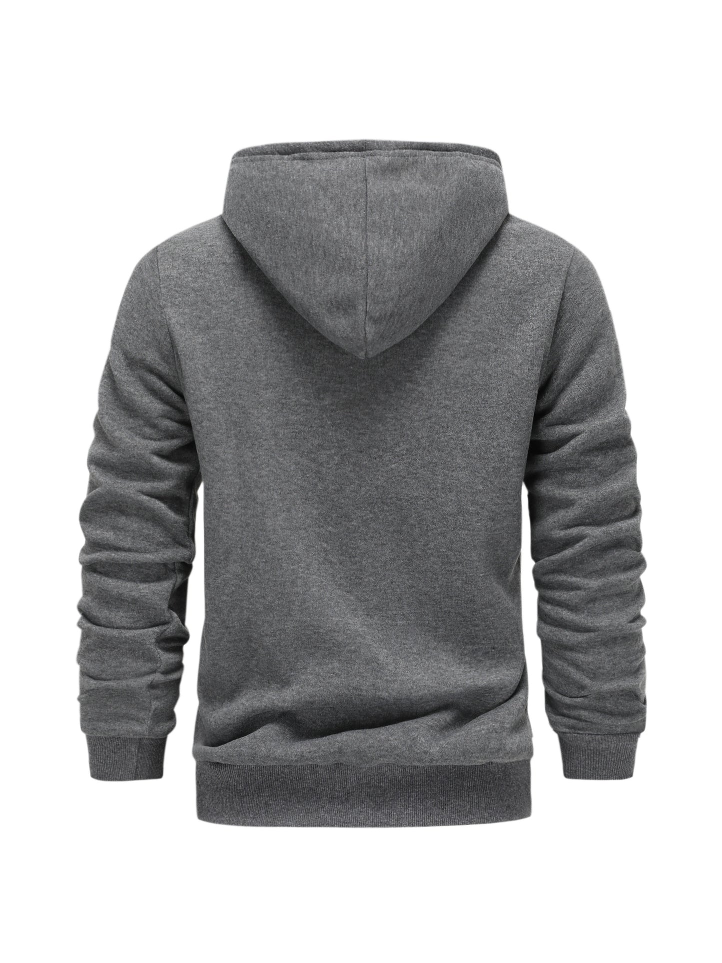 Long Sleeve Men's Casual Hoodie with Kangaroo Pocket, Drawstring and Zipper