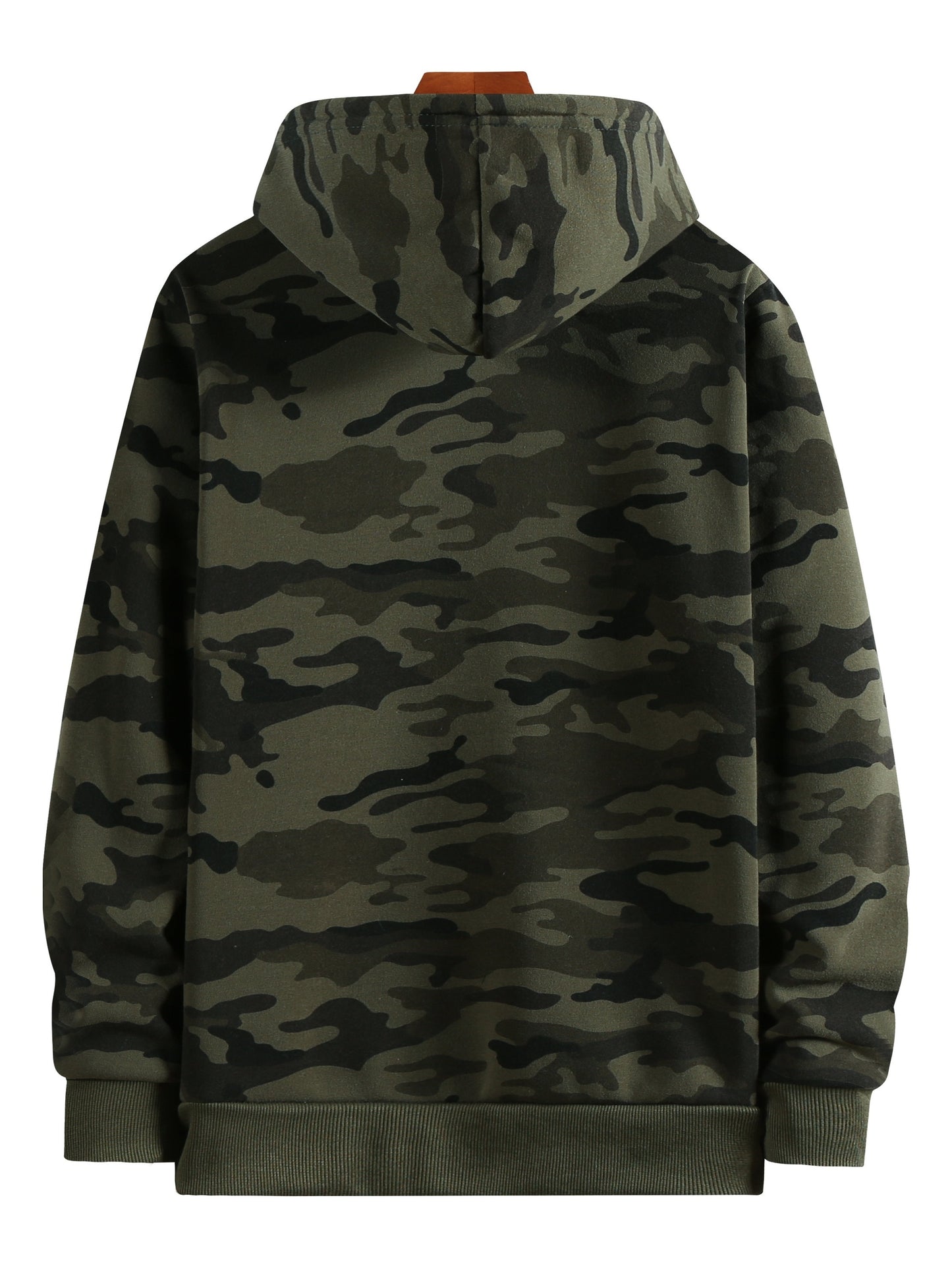 Mens Camo Thermal Hoodie - Loose Fit Pullover Sweatshirt with Fleece Lining - Stylish Winter Warmth for Outdoor Adventures