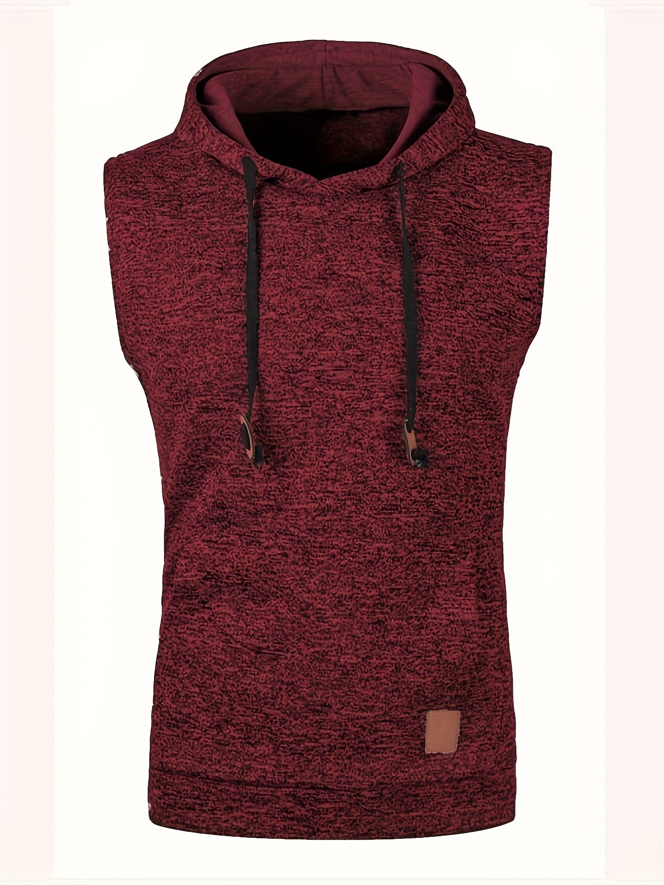 Elegant Hooded Mid Stretch Vest, Men's Casual Vintage Style Sleeveless Sweater Vest For Fall Winter