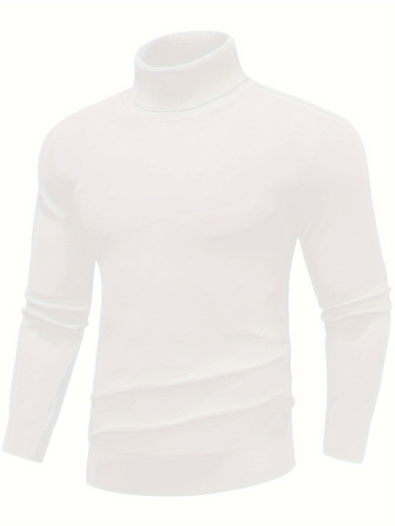 Men's Solid Color Long Sleeve And Turtle Neck Knit Sweater, Warm And Comfy Tops For Autumn And Winter Outdoors Wear, Suitable For Bottoming Wear