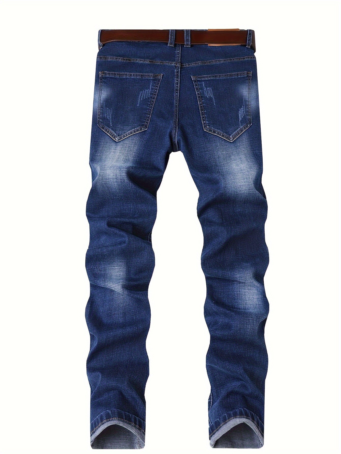 Stylish Men's Solid Denim Pants - Comfortable, Trendy, and Versatile Casual Jeans for Daily Life, Perfect for Males of All Ages