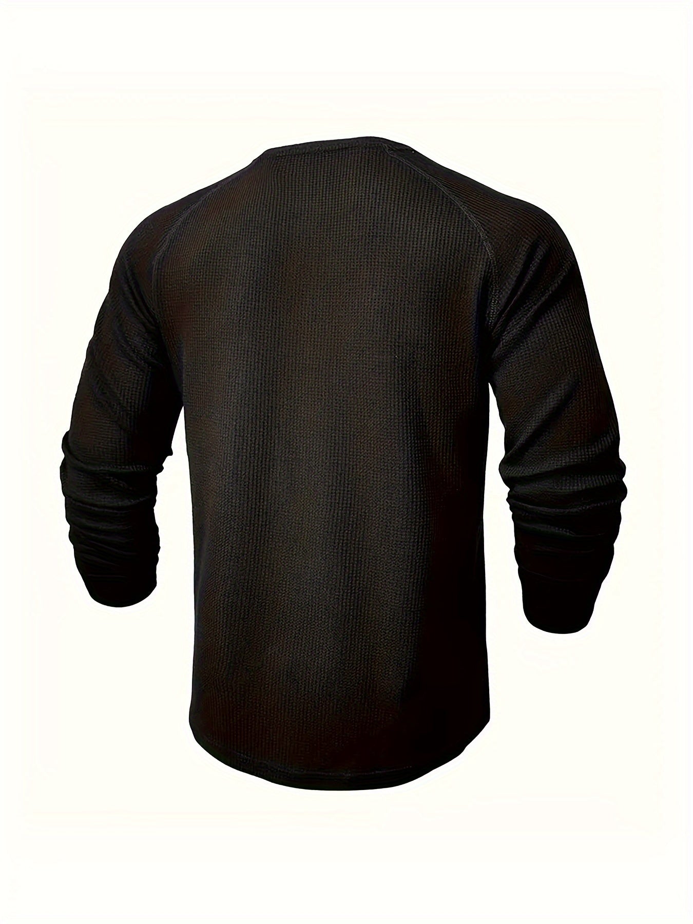 Loose Fit Mens Solid Henley Shirt - Soft Polyester Long Sleeve Crew Neck with Half Button Front and Raglan Sleeves - Perfect for Weekend Casual Spring and Fall Outdoor Activities