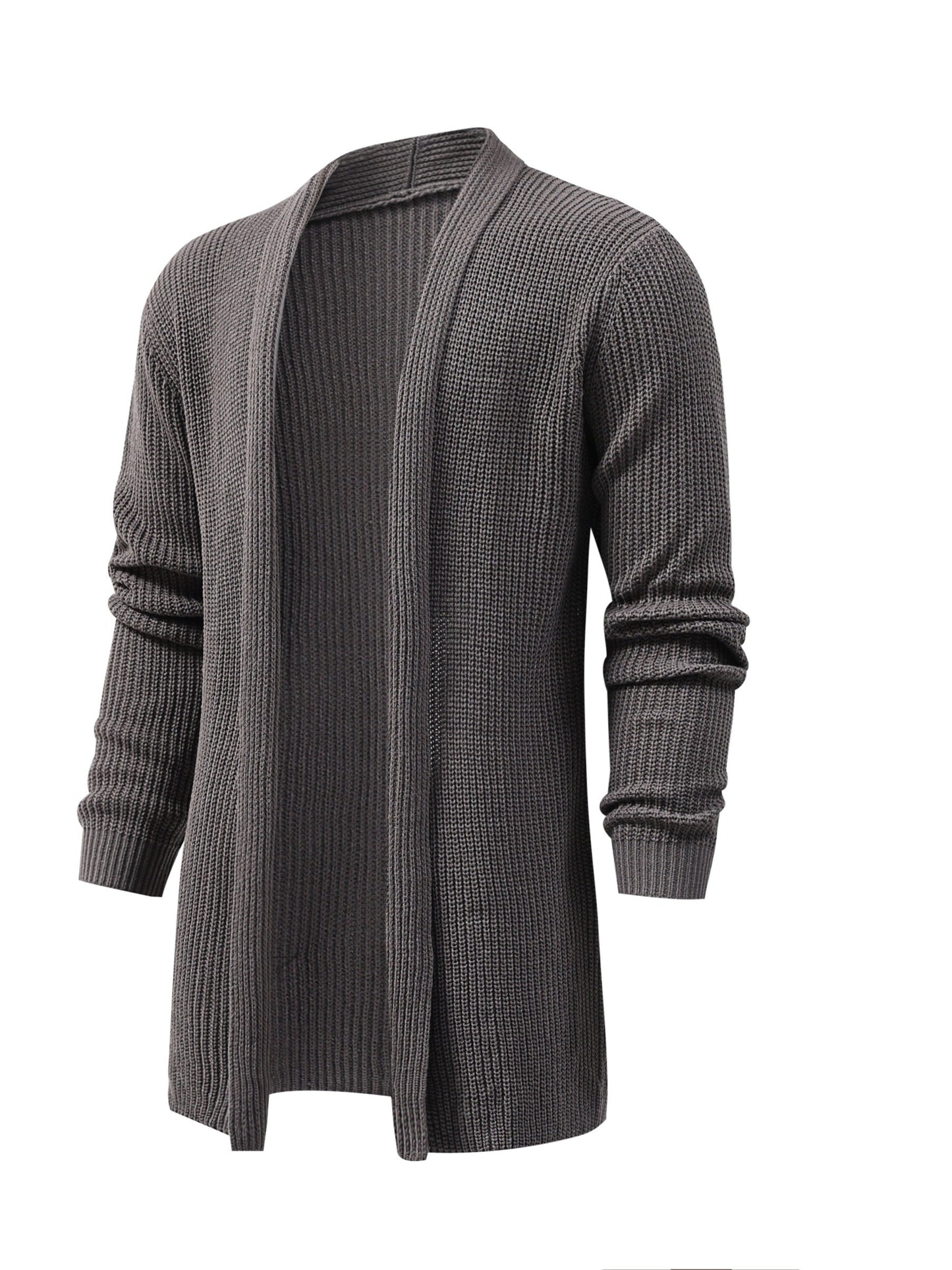 Classic Style Men's Autumn And Winter Long Sleeve And Open Placket Knit Solid Cardigan, Chic And Trendy Tops For Daily And Outdoors Leisurewear