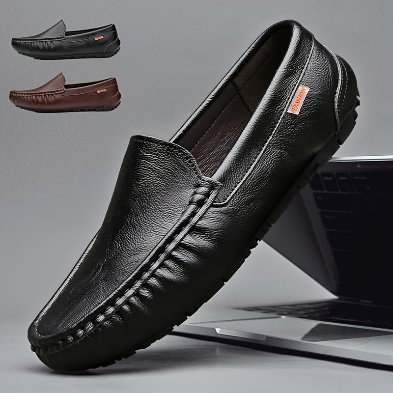 Mens Premium Split Leather Loafers - Ultra-Breathable & Featherweight Slip-Ons - Perfect for Outdoor Walking, Driving in Spring & Summer