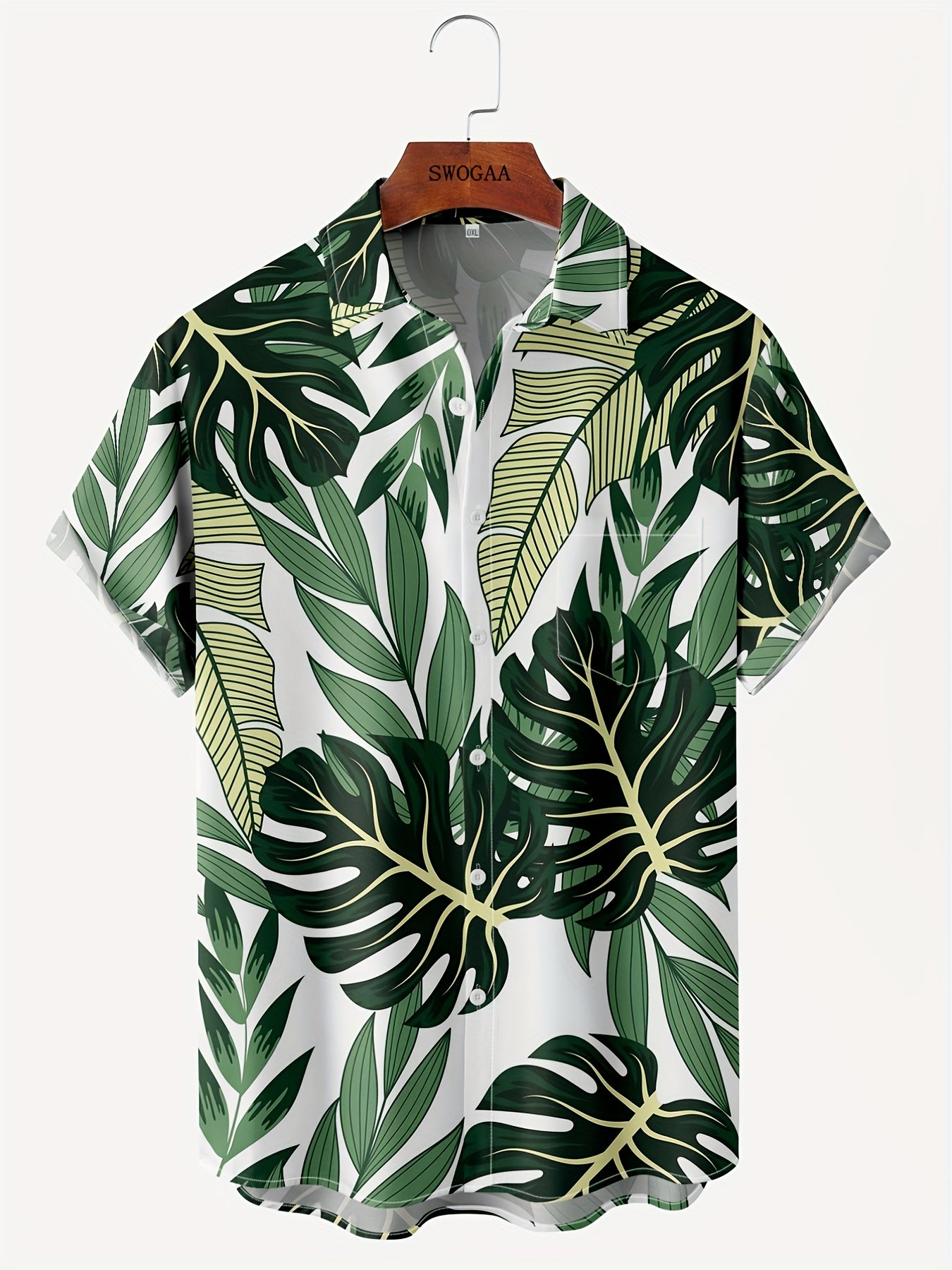 Coconut Print Men's Short Sleeve Shirt - Hawaiian Style Casual Wear