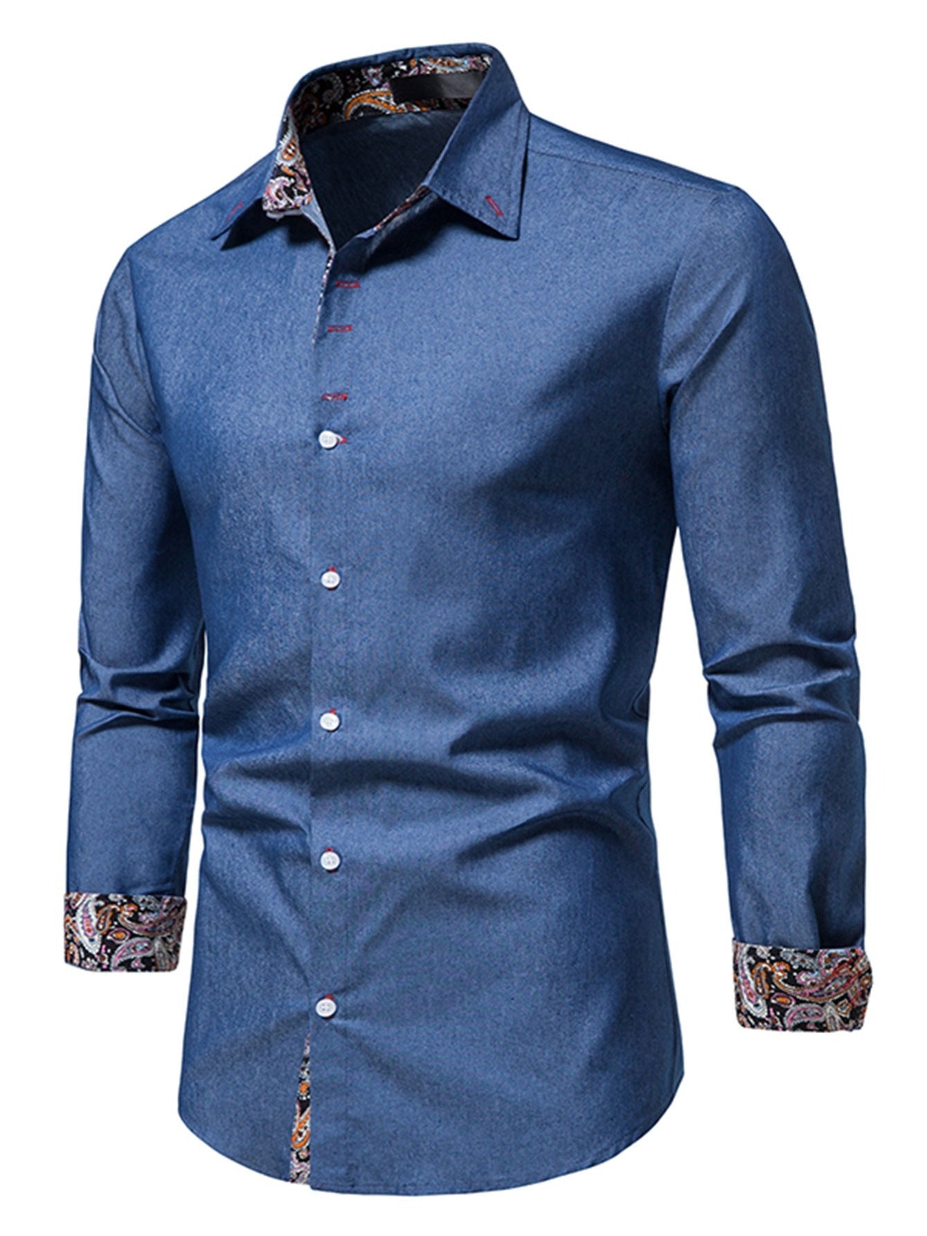 Stylish and Comfortable Men's Denim Clash Shirt with Long Sleeves