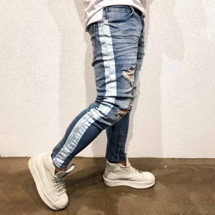 Foruwish - Beggar Jeans With Small Feet With Zipper