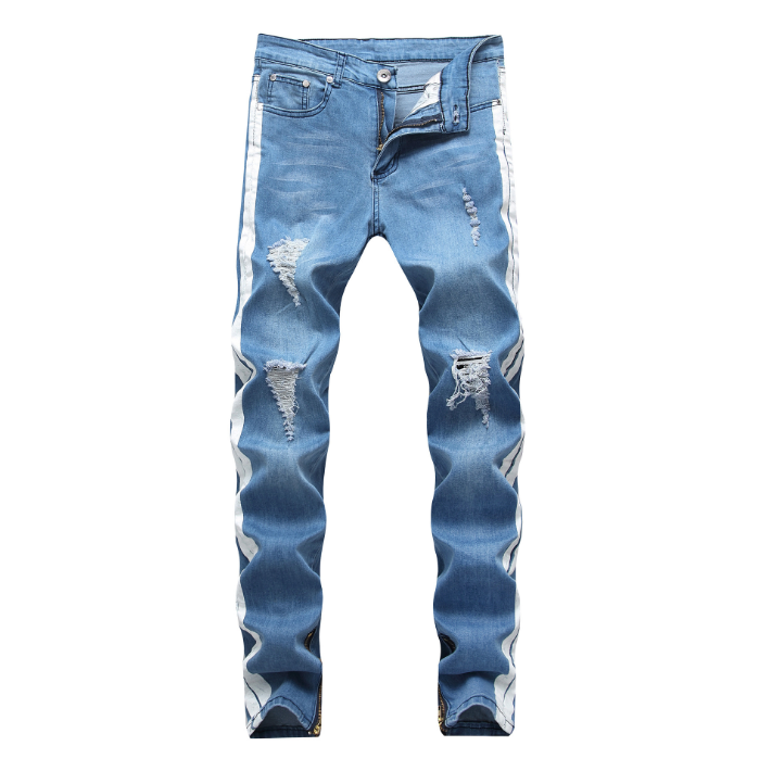 Foruwish - Beggar Jeans With Small Feet With Zipper